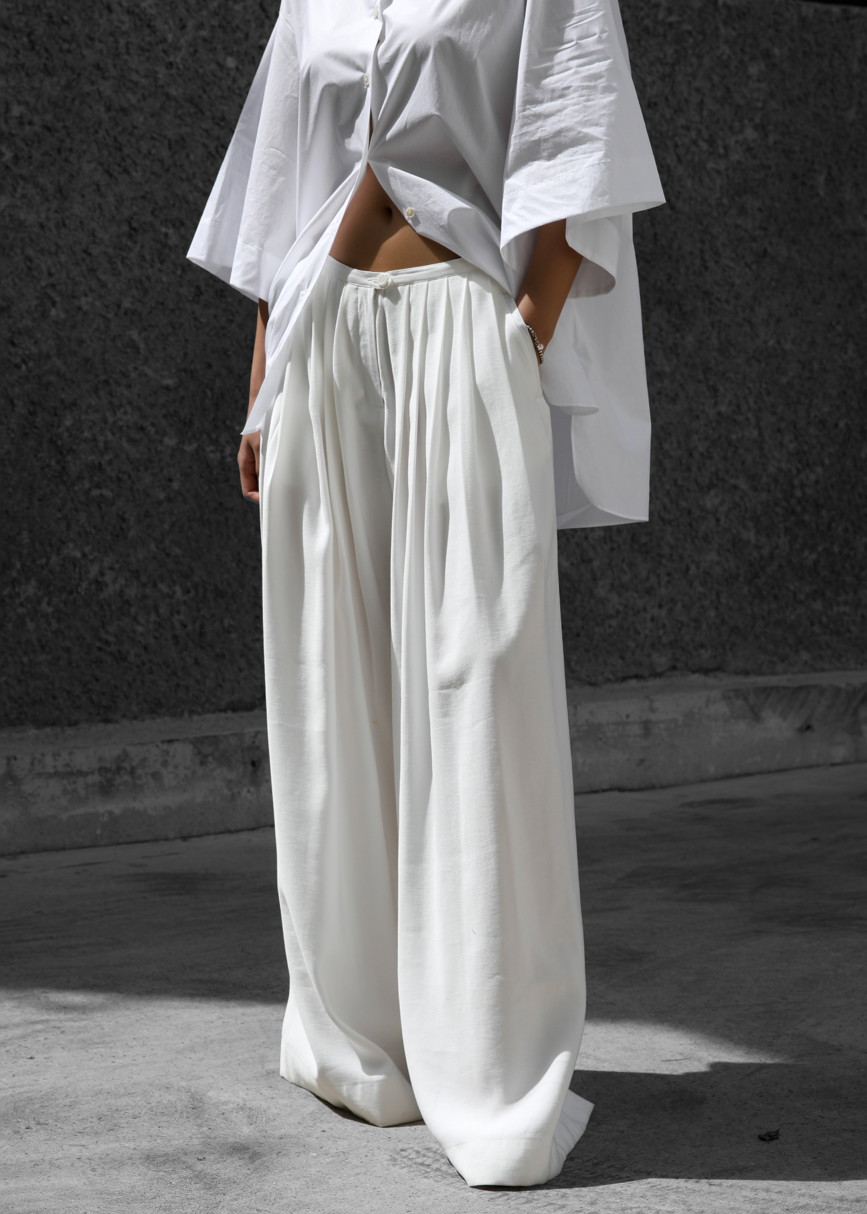 Sloane Wide Leg Trousers - White