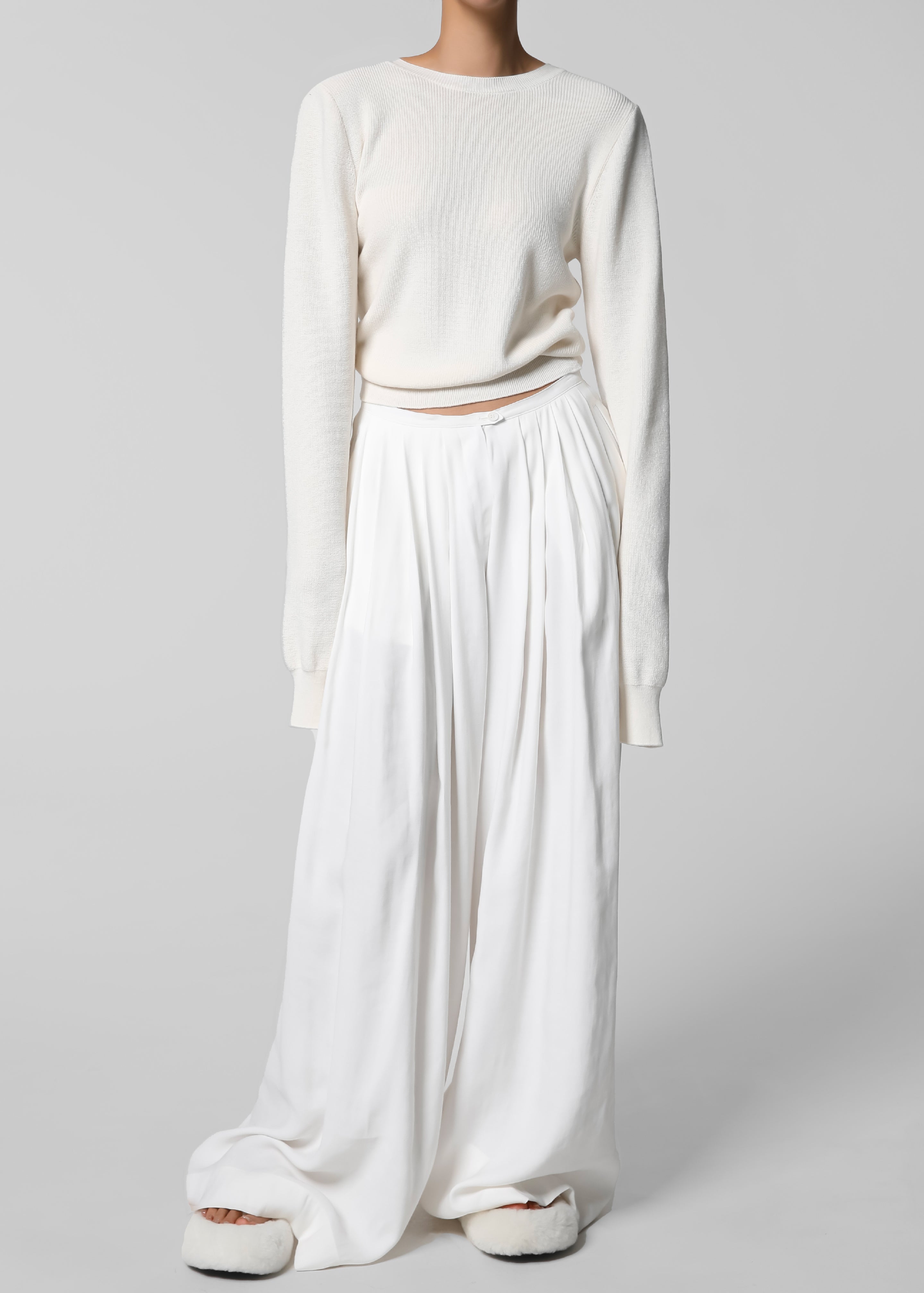 Sloane Wide Leg Trousers - White