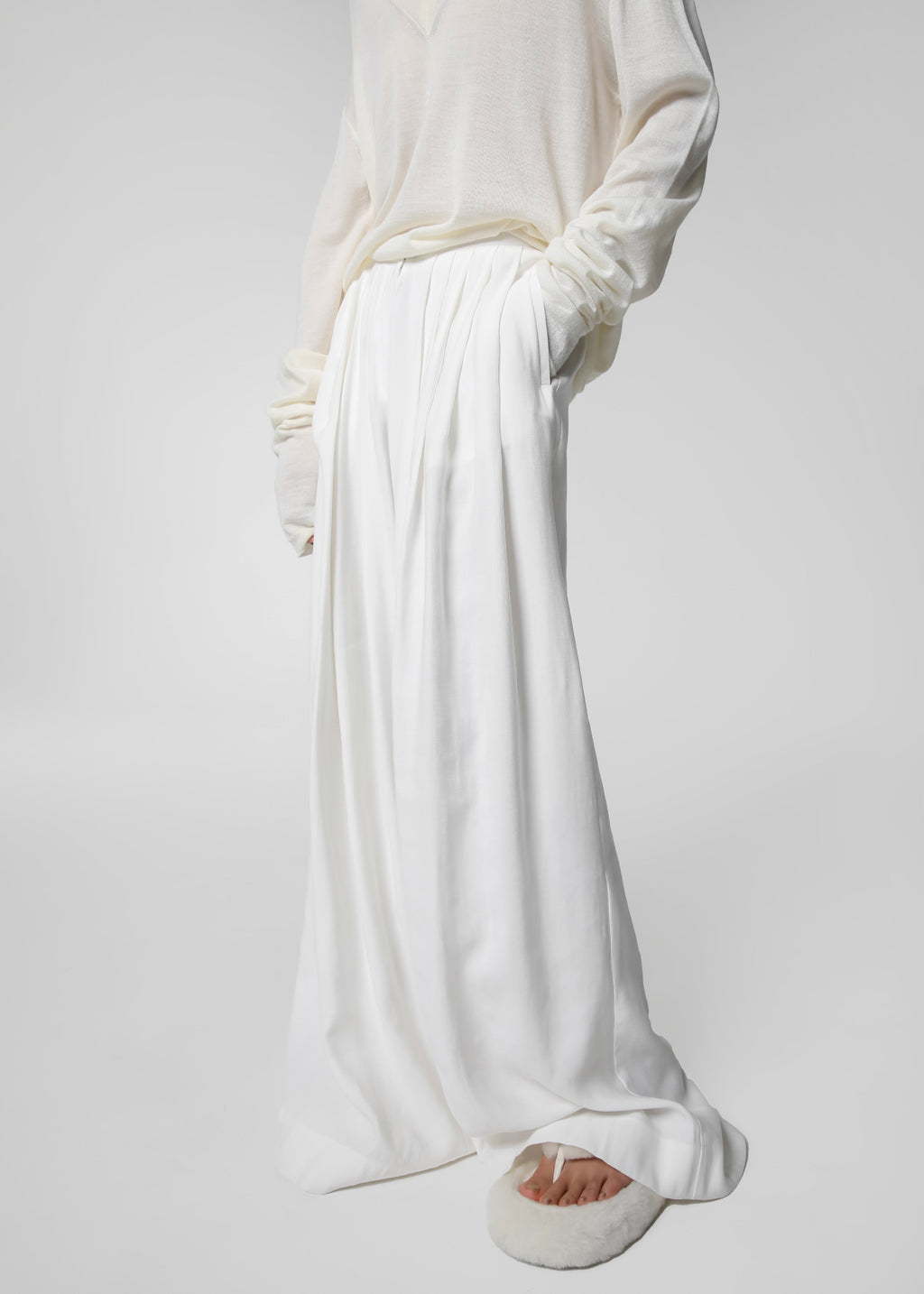 Sloane Wide Leg Trousers - White