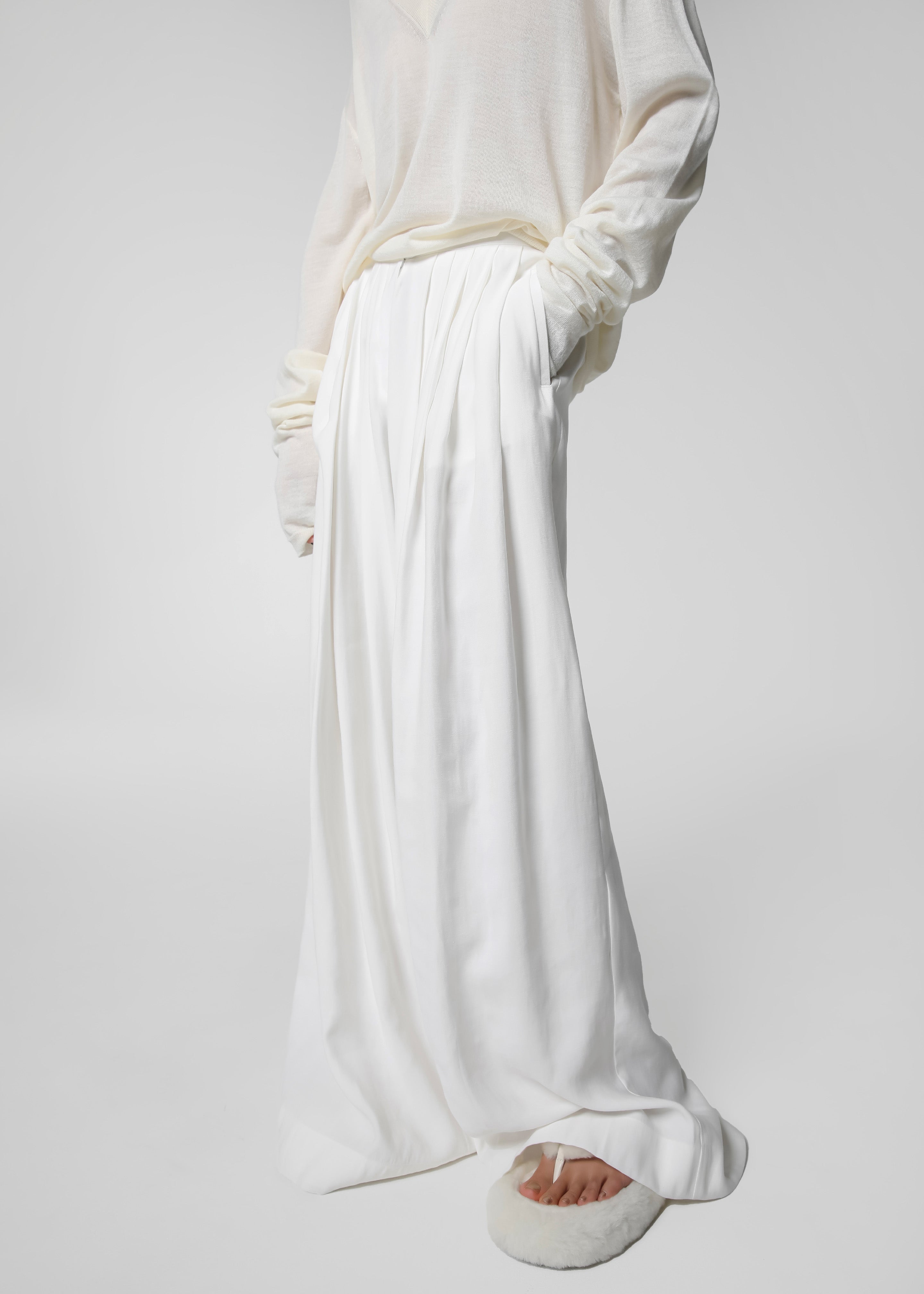 Sloane Wide Leg Trousers - White