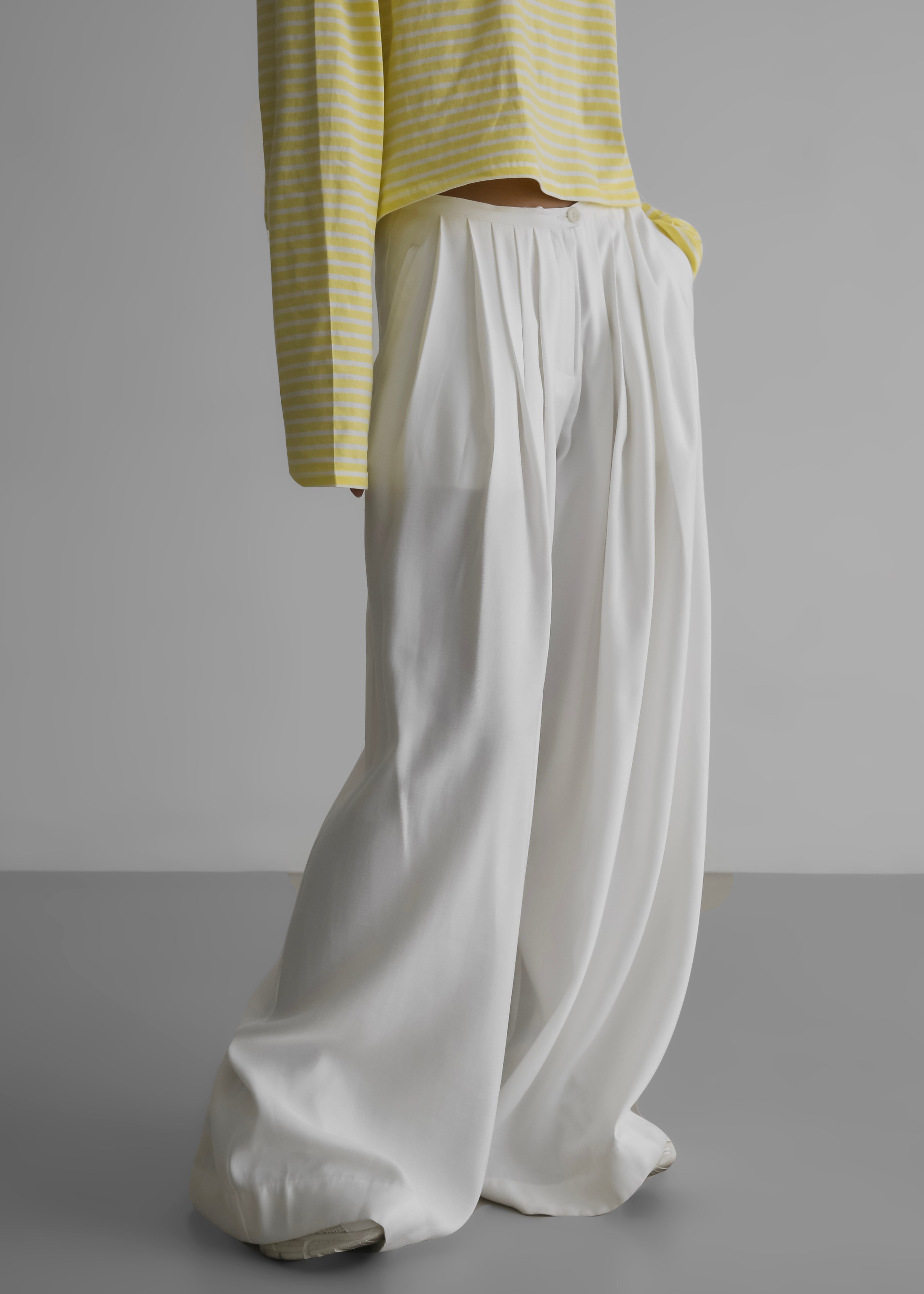 Sloane Wide Leg Trousers - White