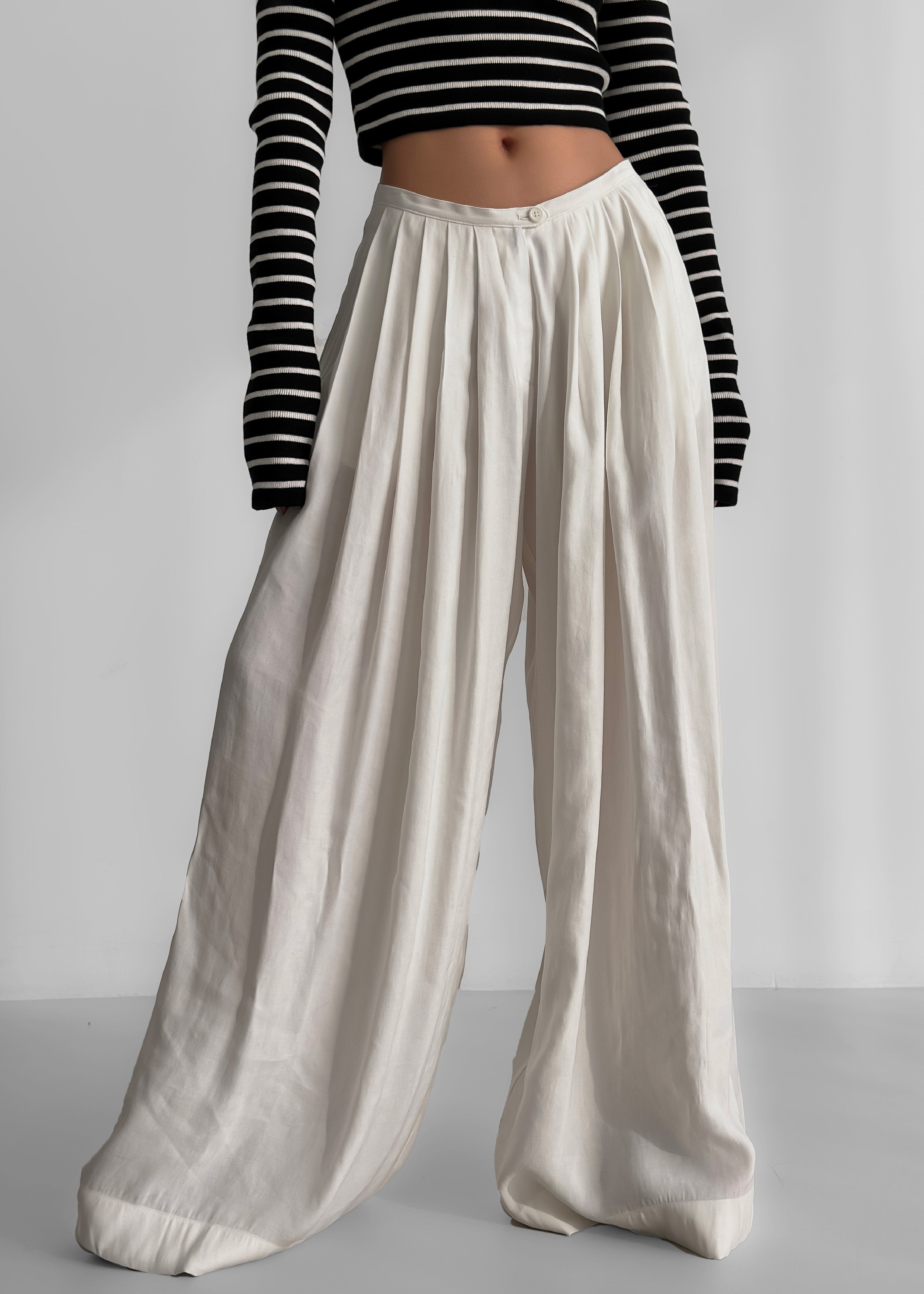 Sloane Wide Leg Trousers - White