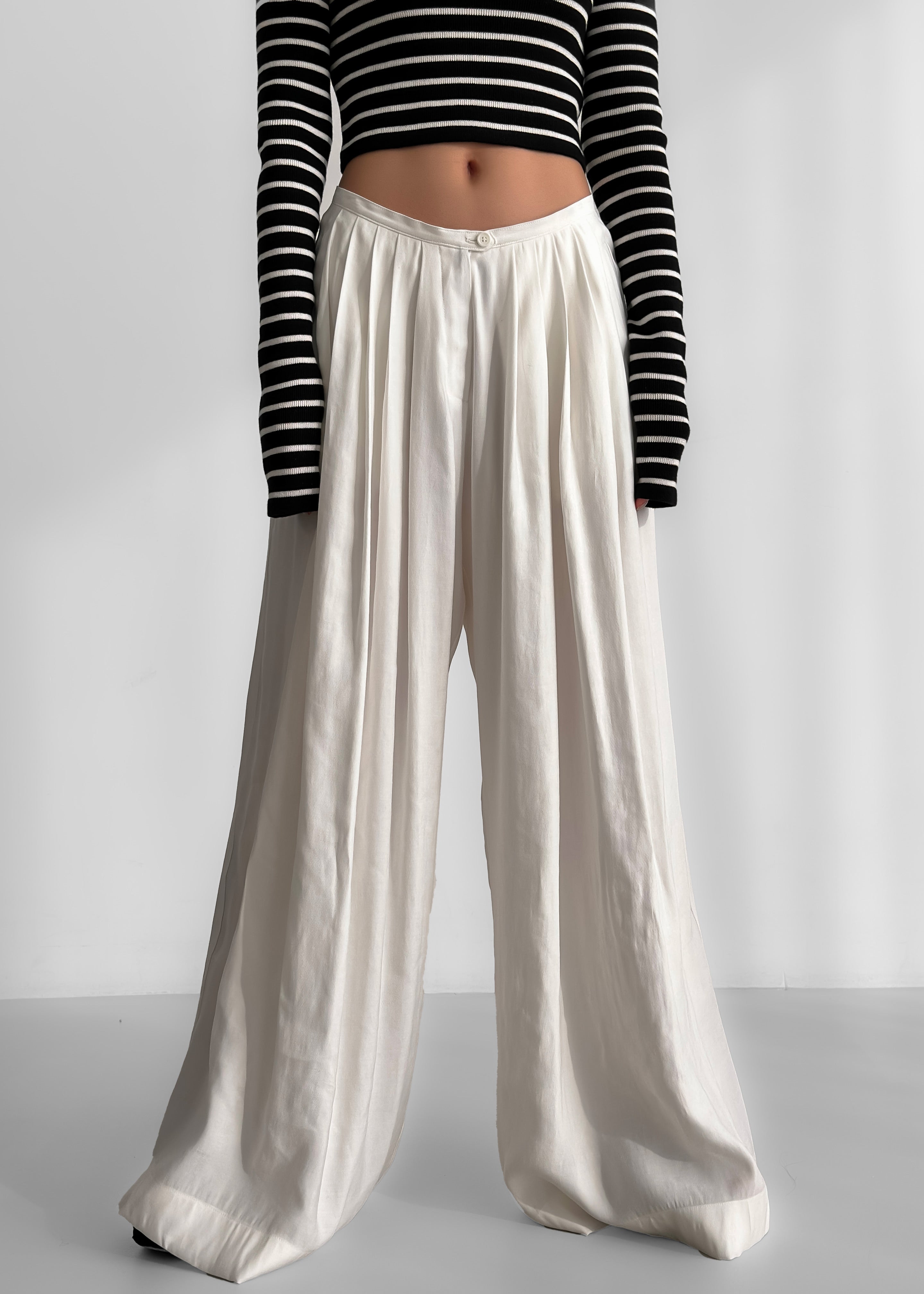 Sloane Wide Leg Trousers - White