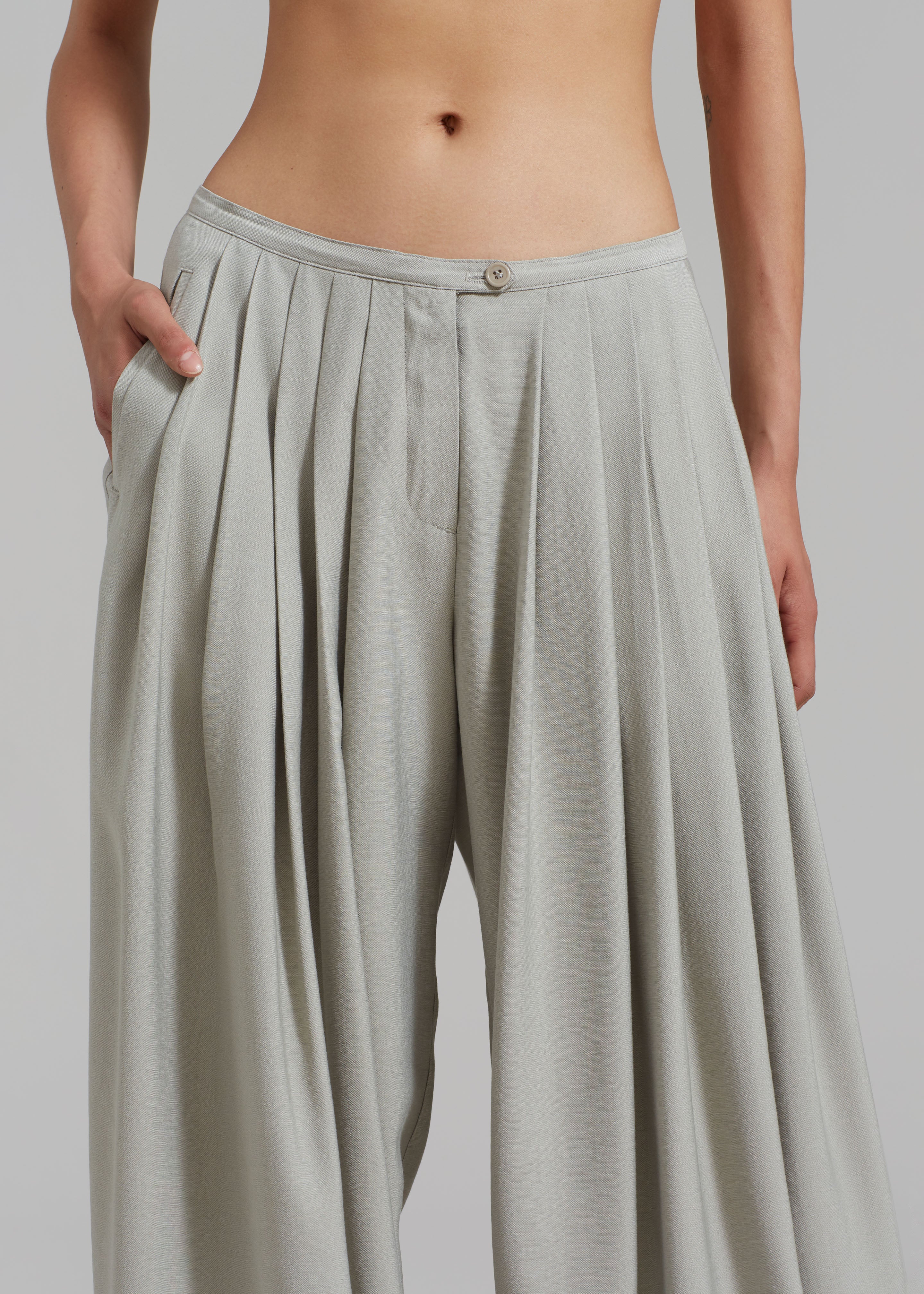 Sloane Wide Leg Trousers - Grey