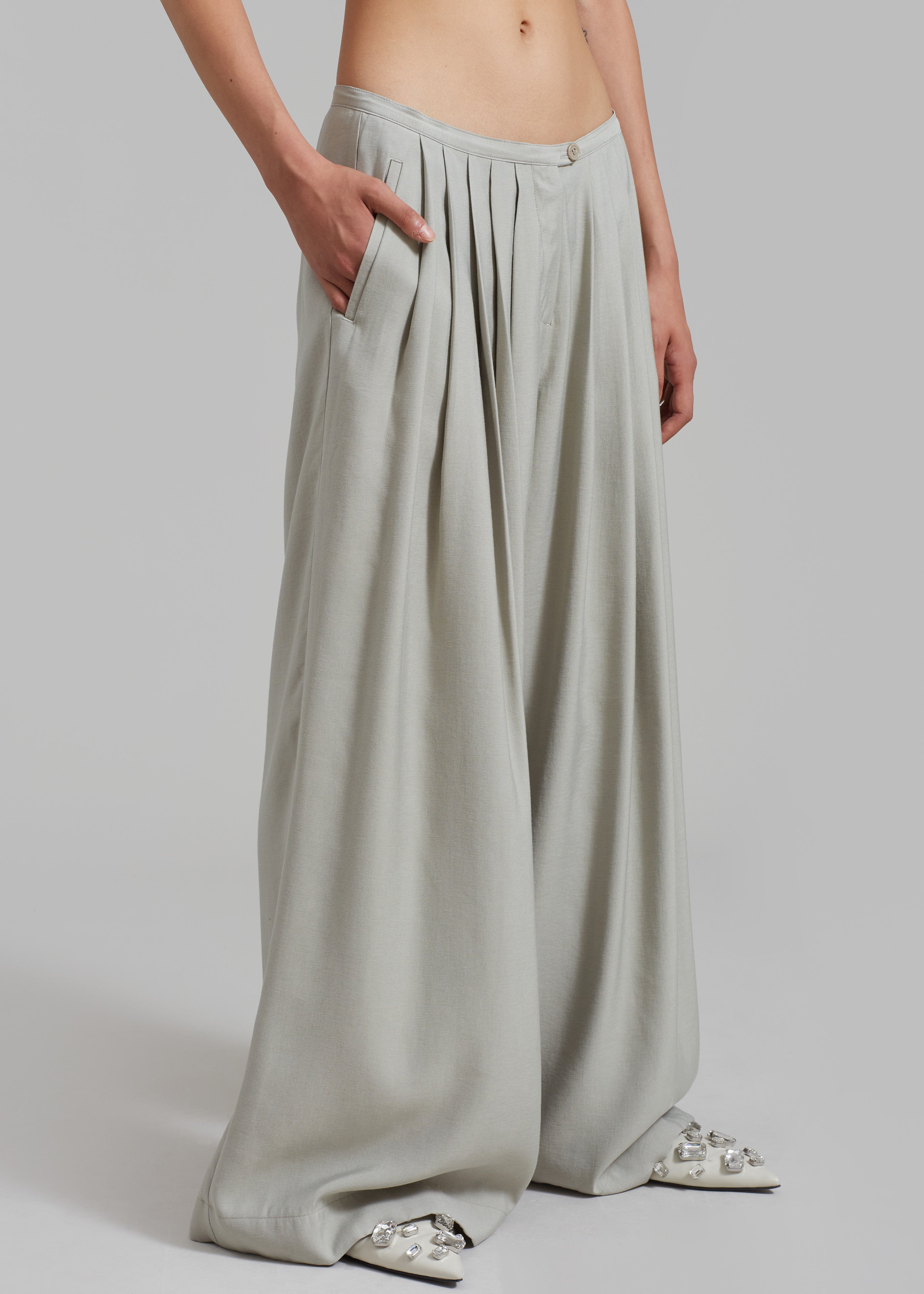 Sloane Wide Leg Trousers - Grey