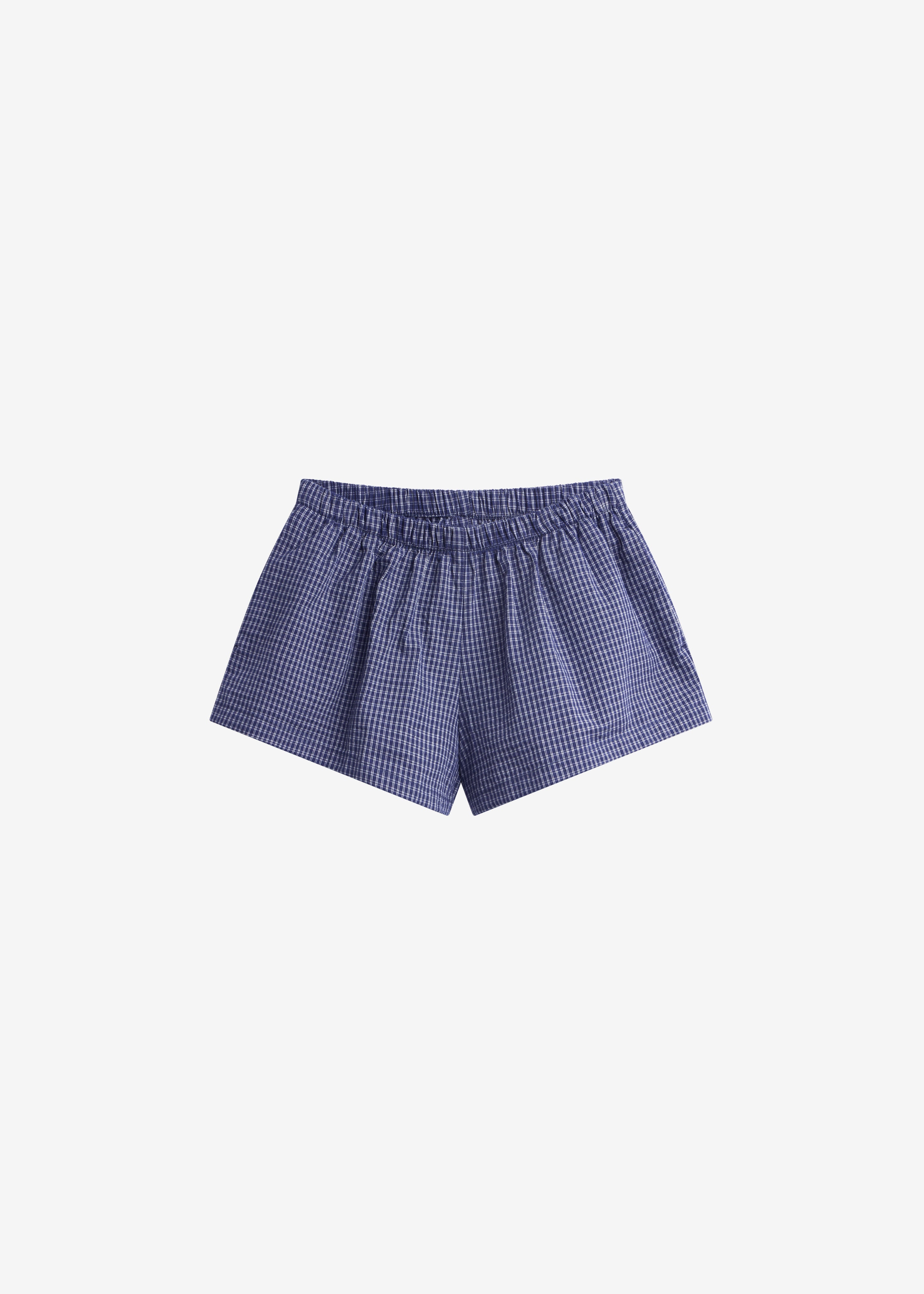 Solaro Mini Shorts - Navy Plaid