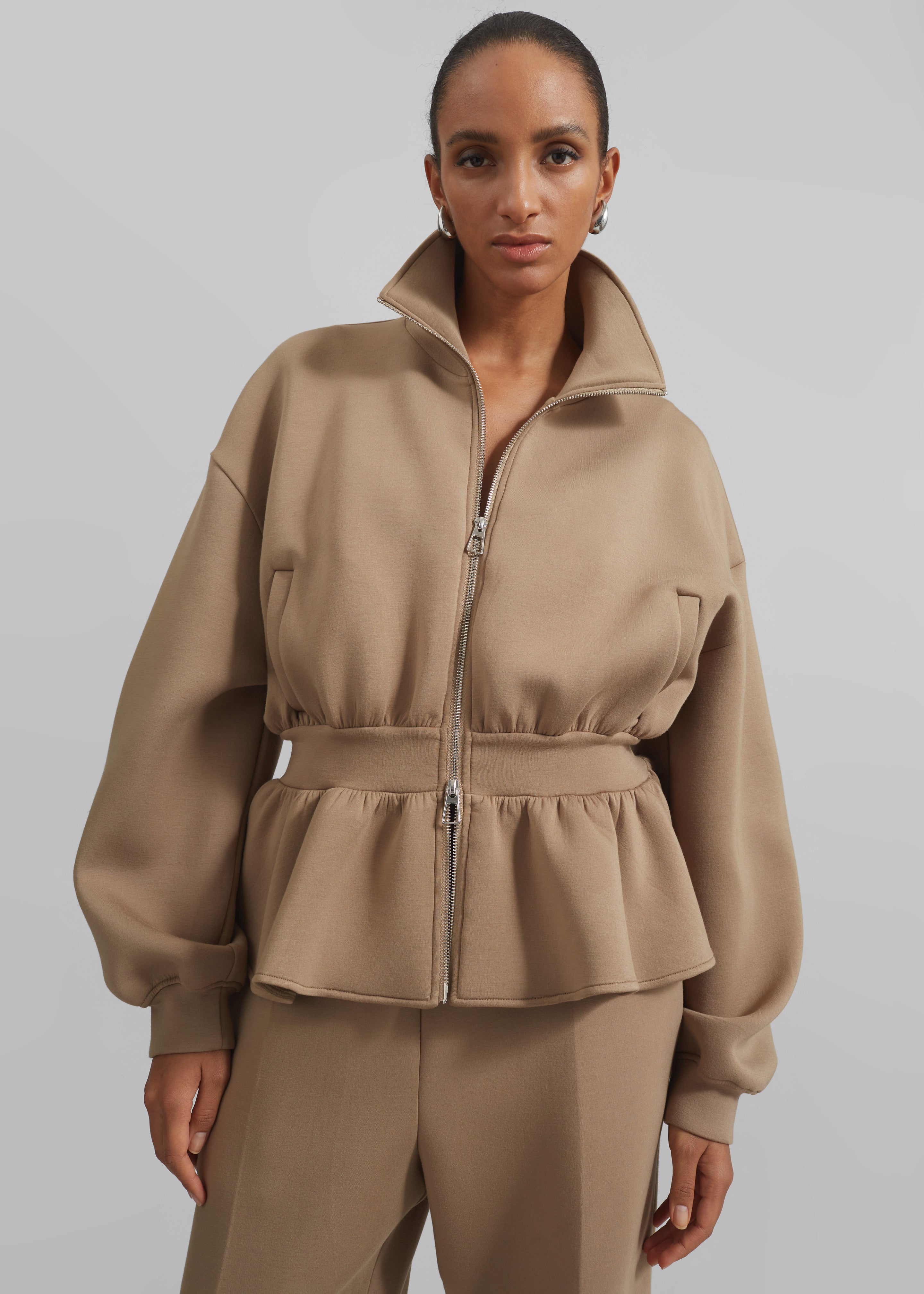 Sorelle Peplum Jacket - Camel