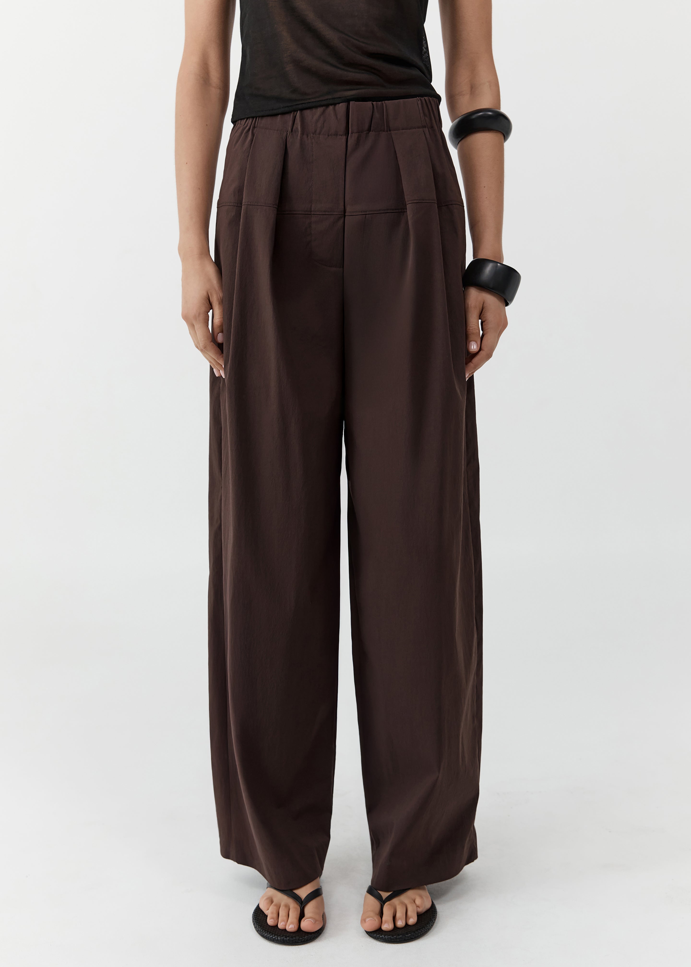 St. Agni Relaxed Pleat Pants - Bark
