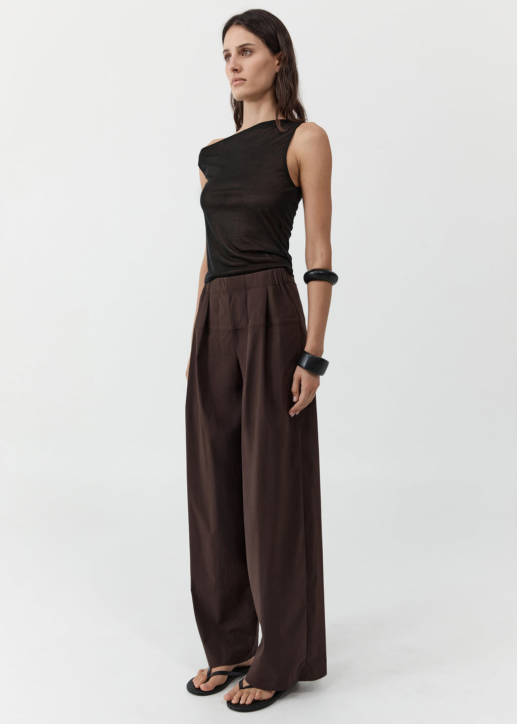St. Agni Relaxed Pleat Pants - Bark