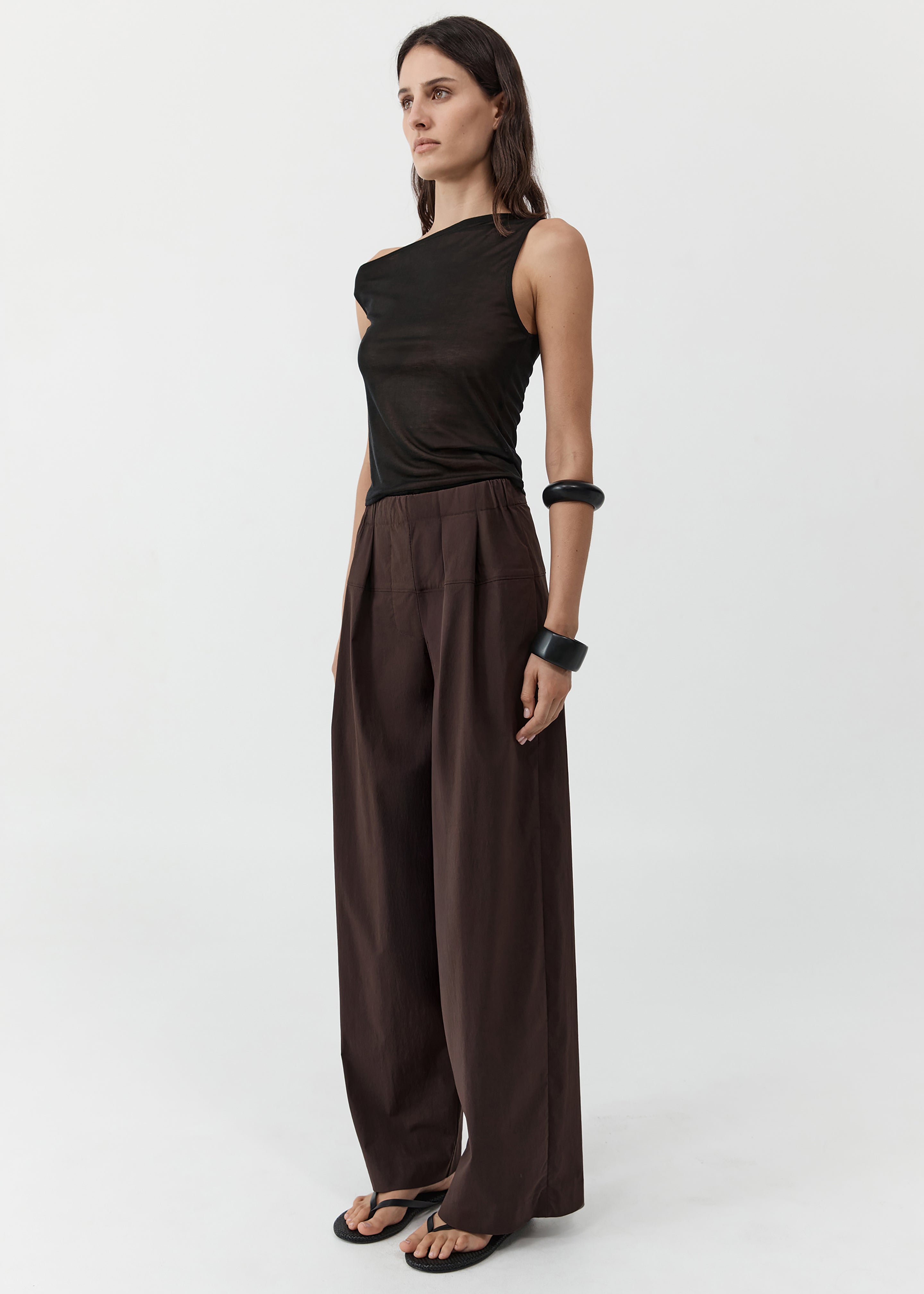 St. Agni Relaxed Pleat Pants - Bark