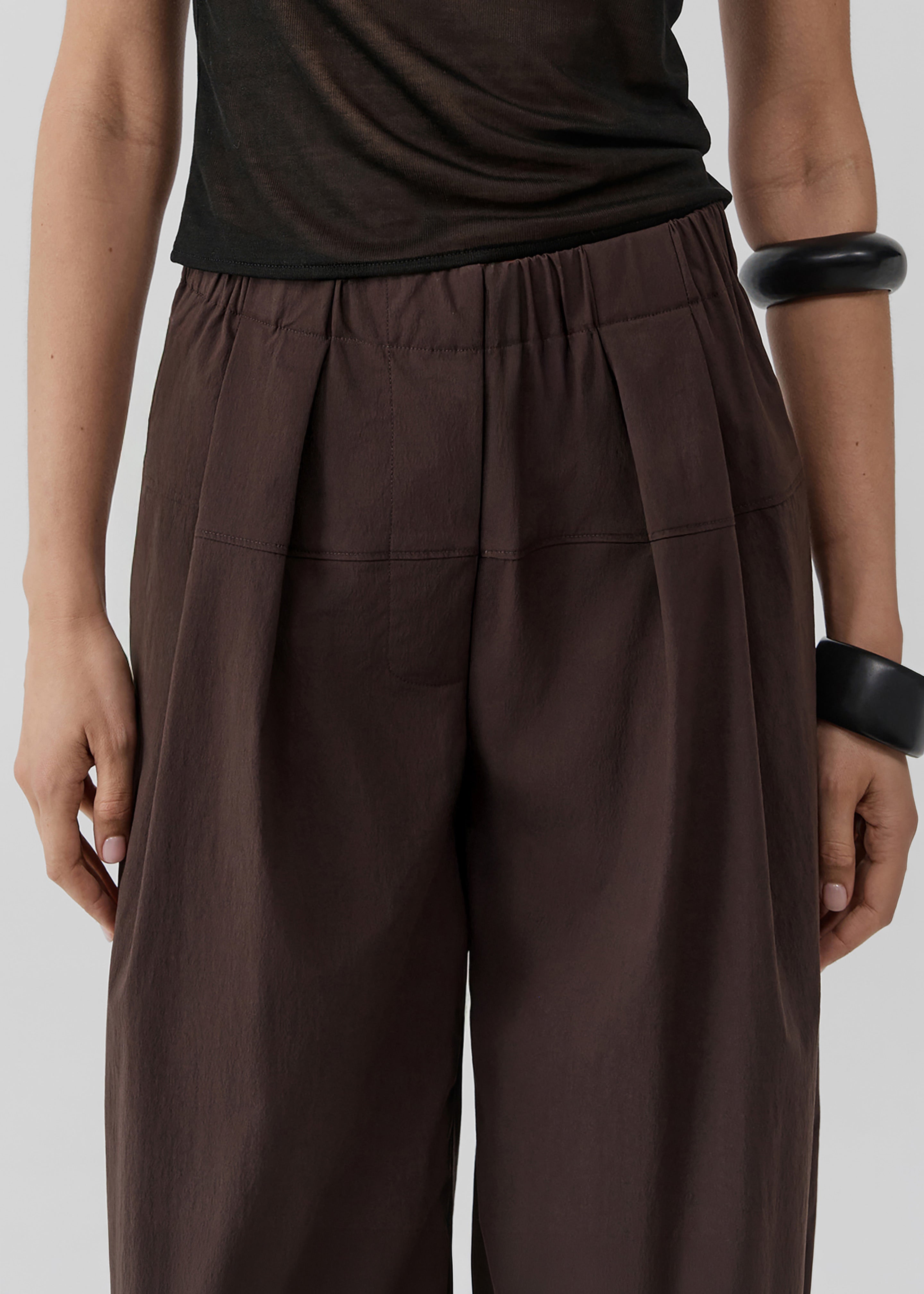 St. Agni Relaxed Pleat Pants - Bark
