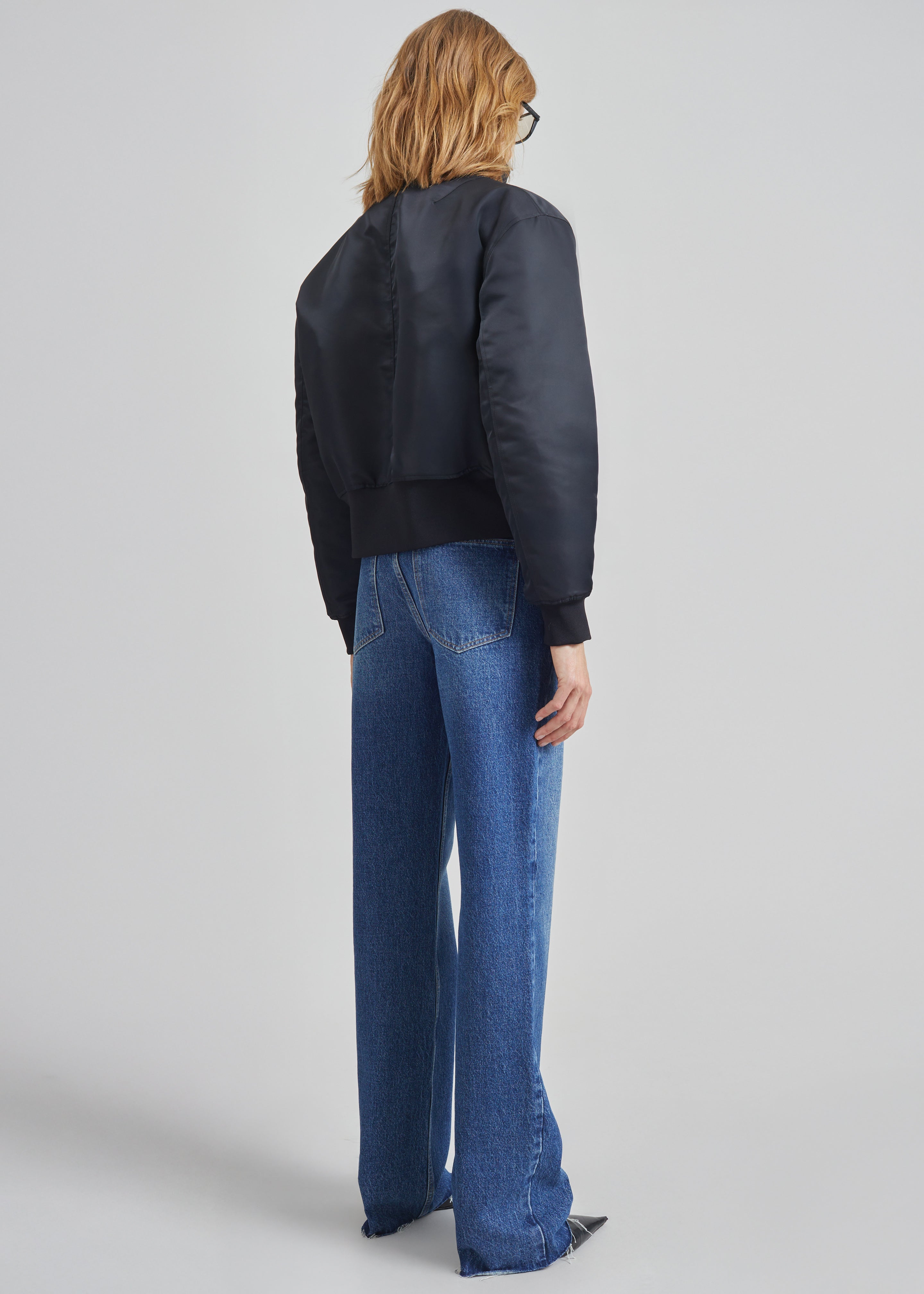Storm Cropped Bomber Jacket - Black