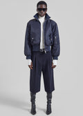Storm Cropped Bomber Jacket - Navy