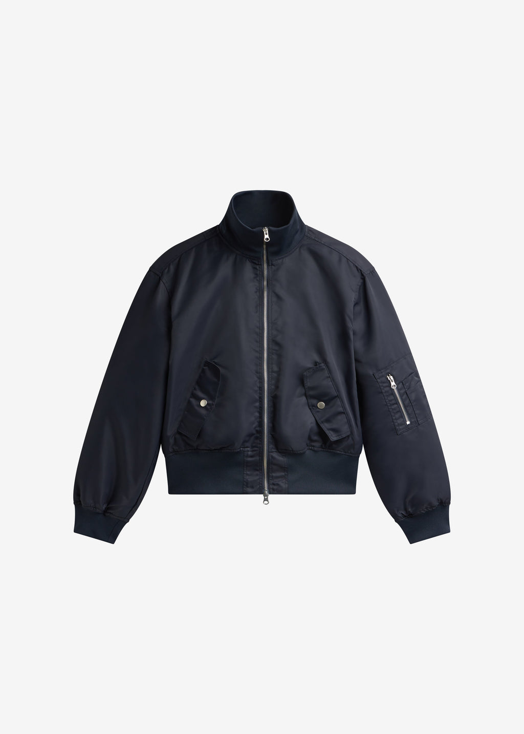 Storm Cropped Bomber Jacket - Navy