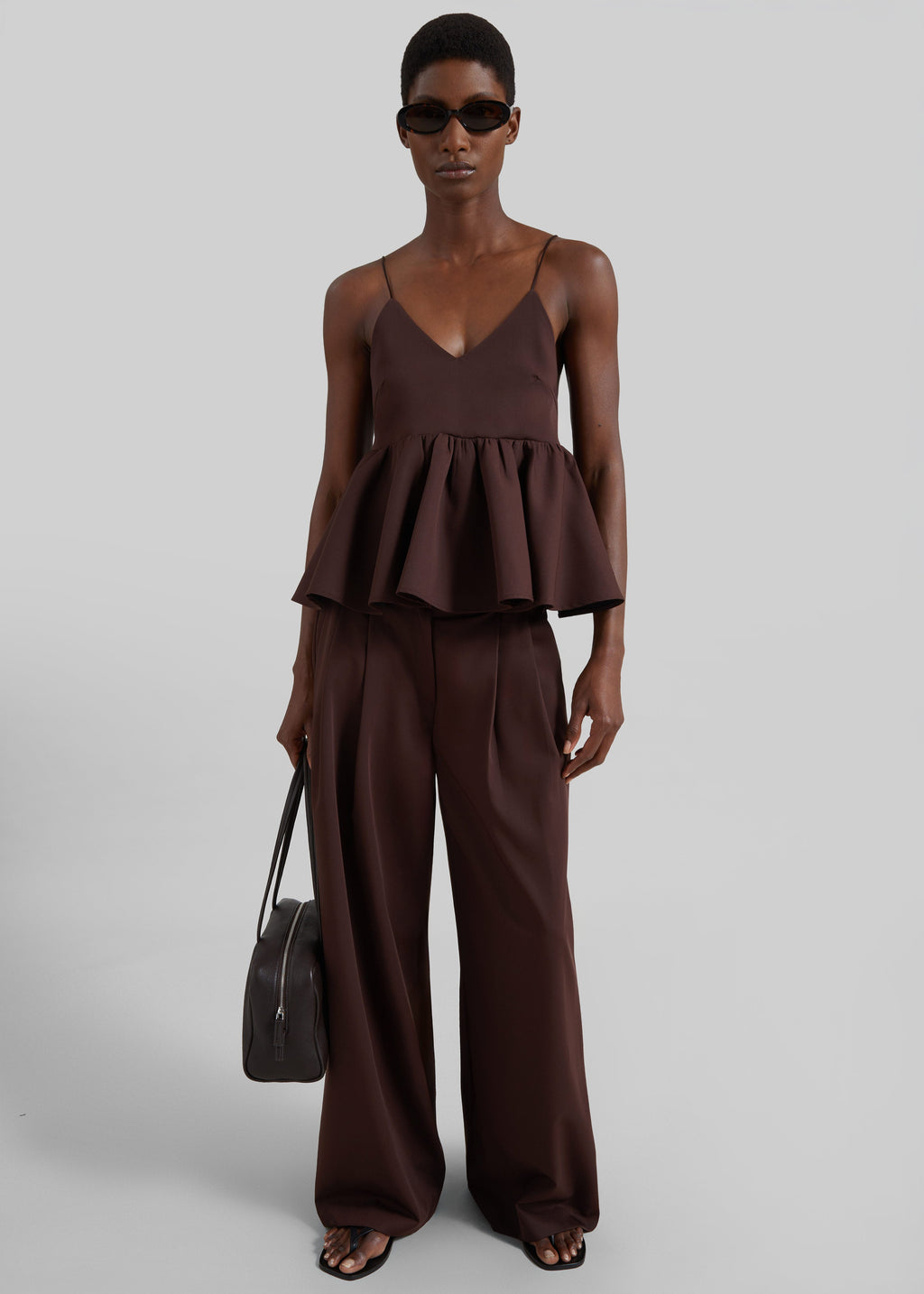 Taormina Pleated Trousers - Chocolate