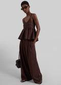 Taormina Pleated Trousers - Chocolate