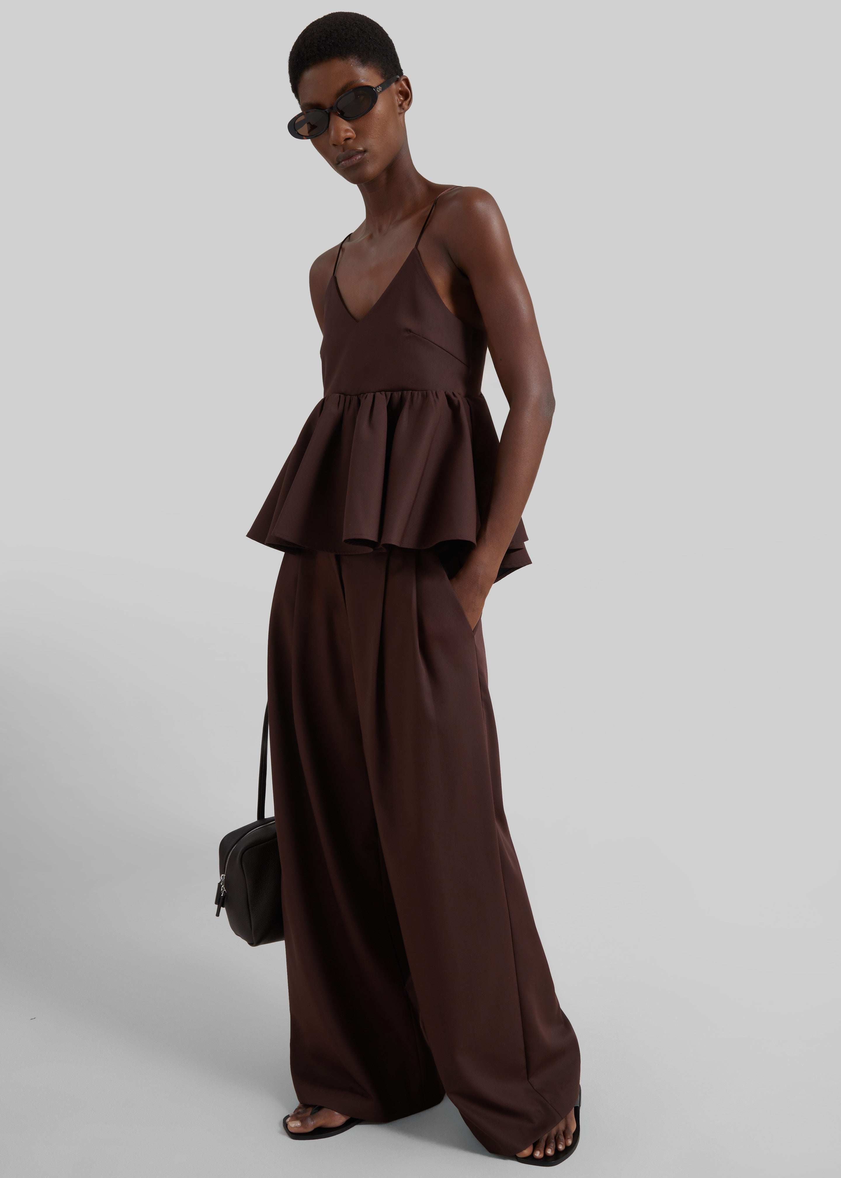 Taormina Pleated Trousers - Chocolate
