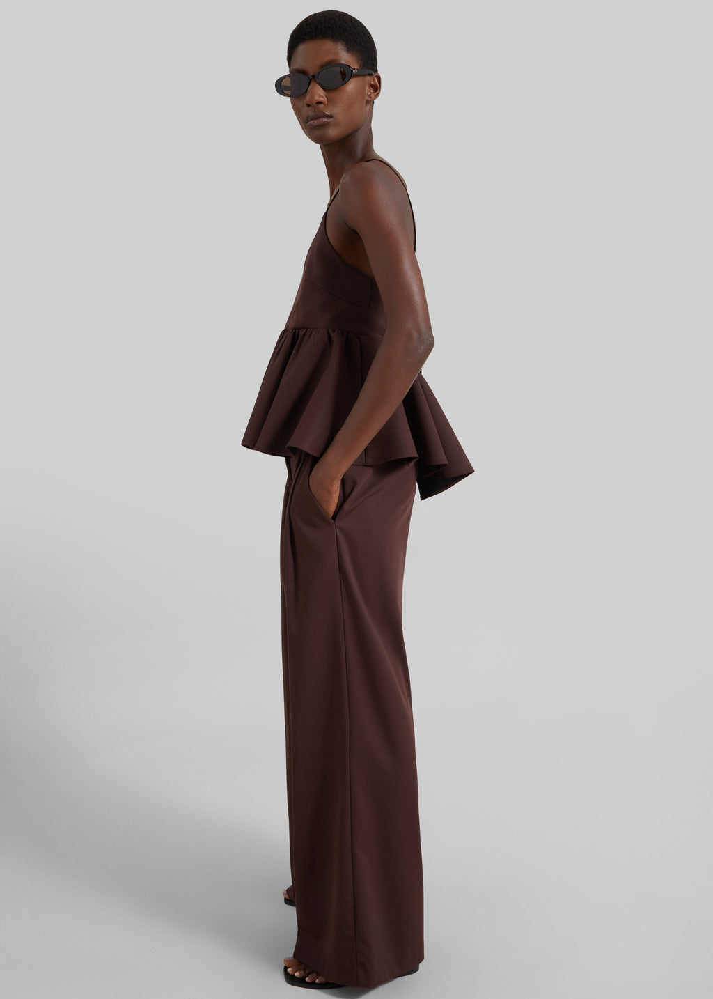 Taormina Pleated Trousers - Chocolate