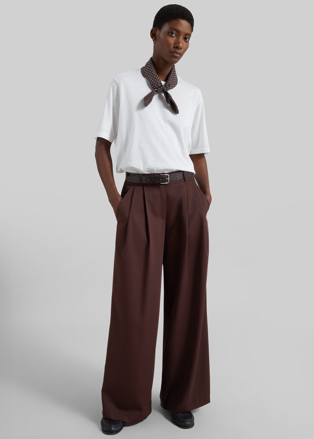 Taormina Pleated Trousers - Chocolate