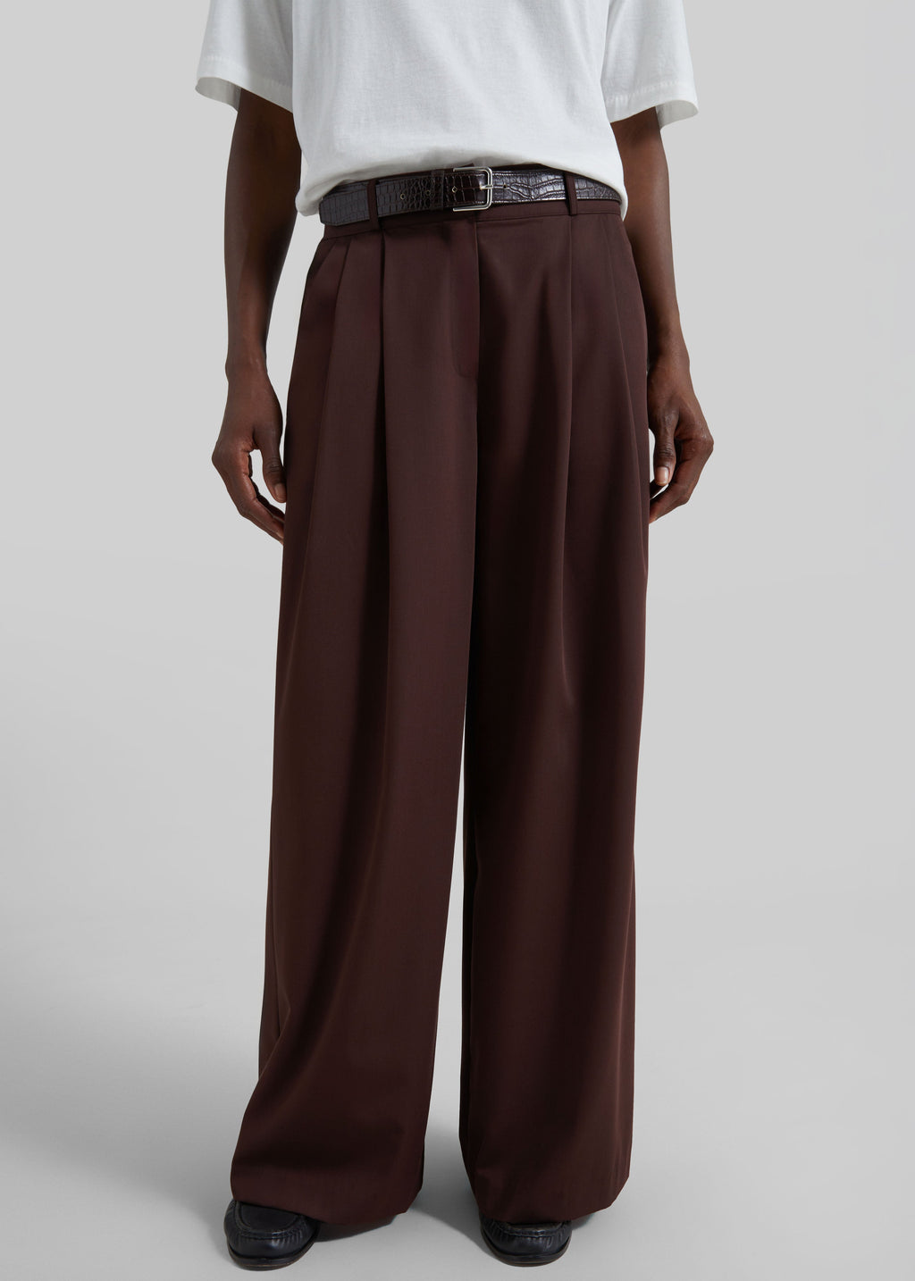 Taormina Pleated Trousers - Chocolate