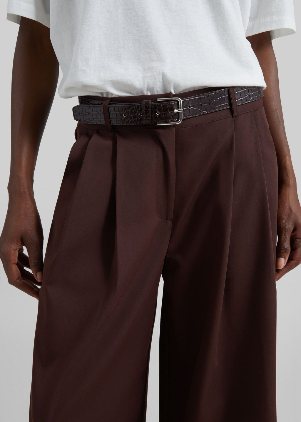 Taormina Pleated Trousers - Chocolate