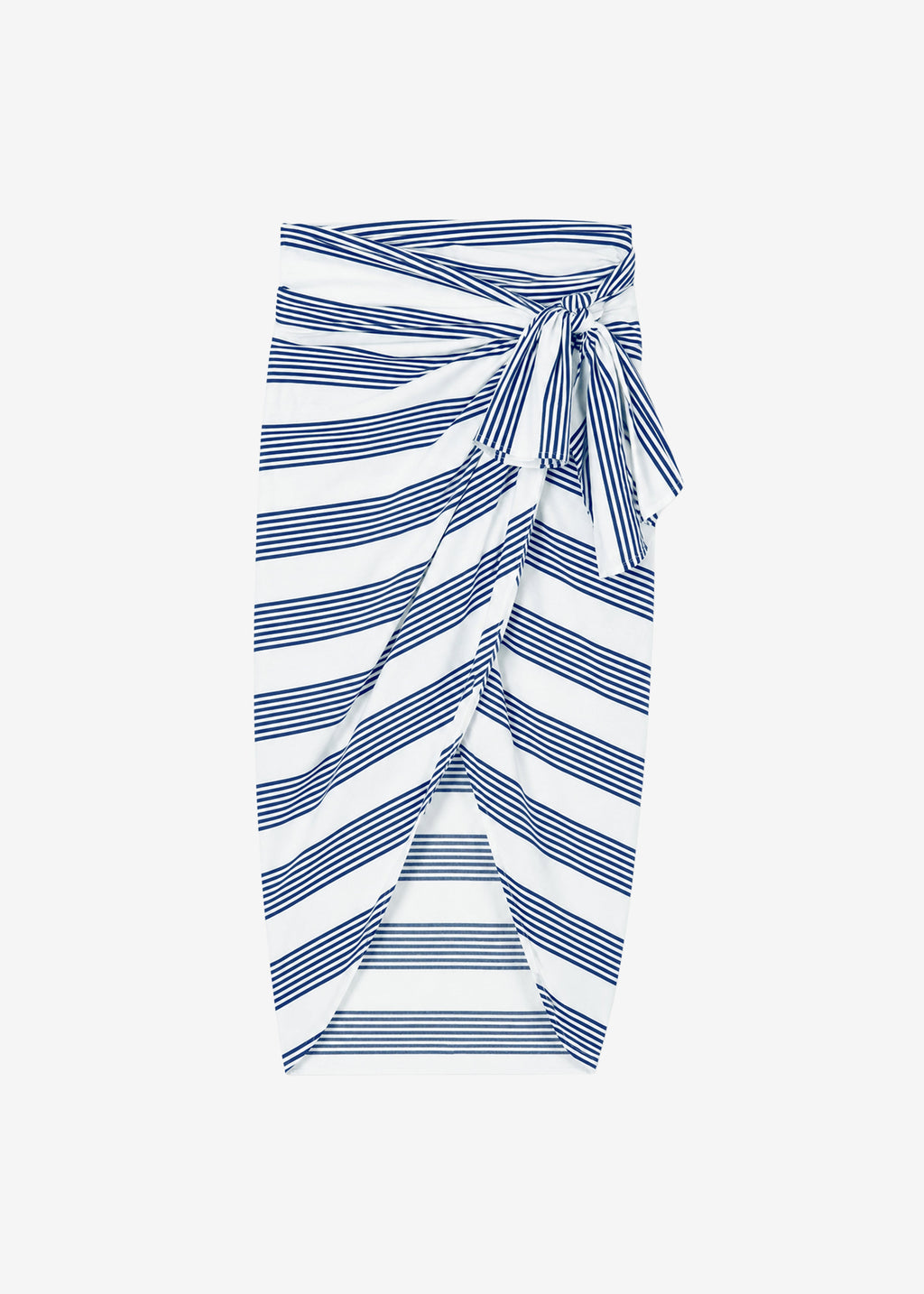 Thira Wrap Skirt - Navy/White Stripe