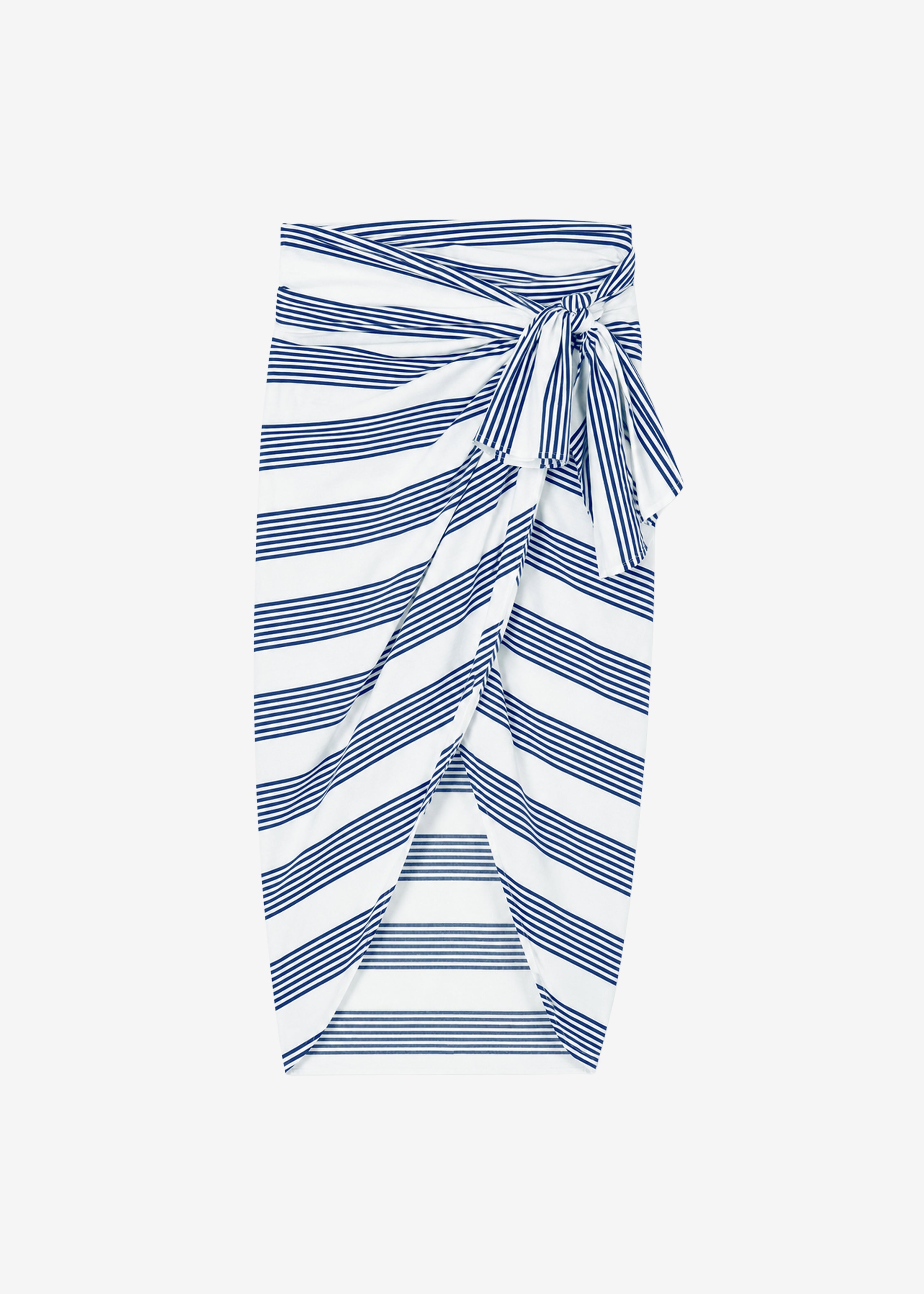 Thira Wrap Skirt - Navy/White Stripe