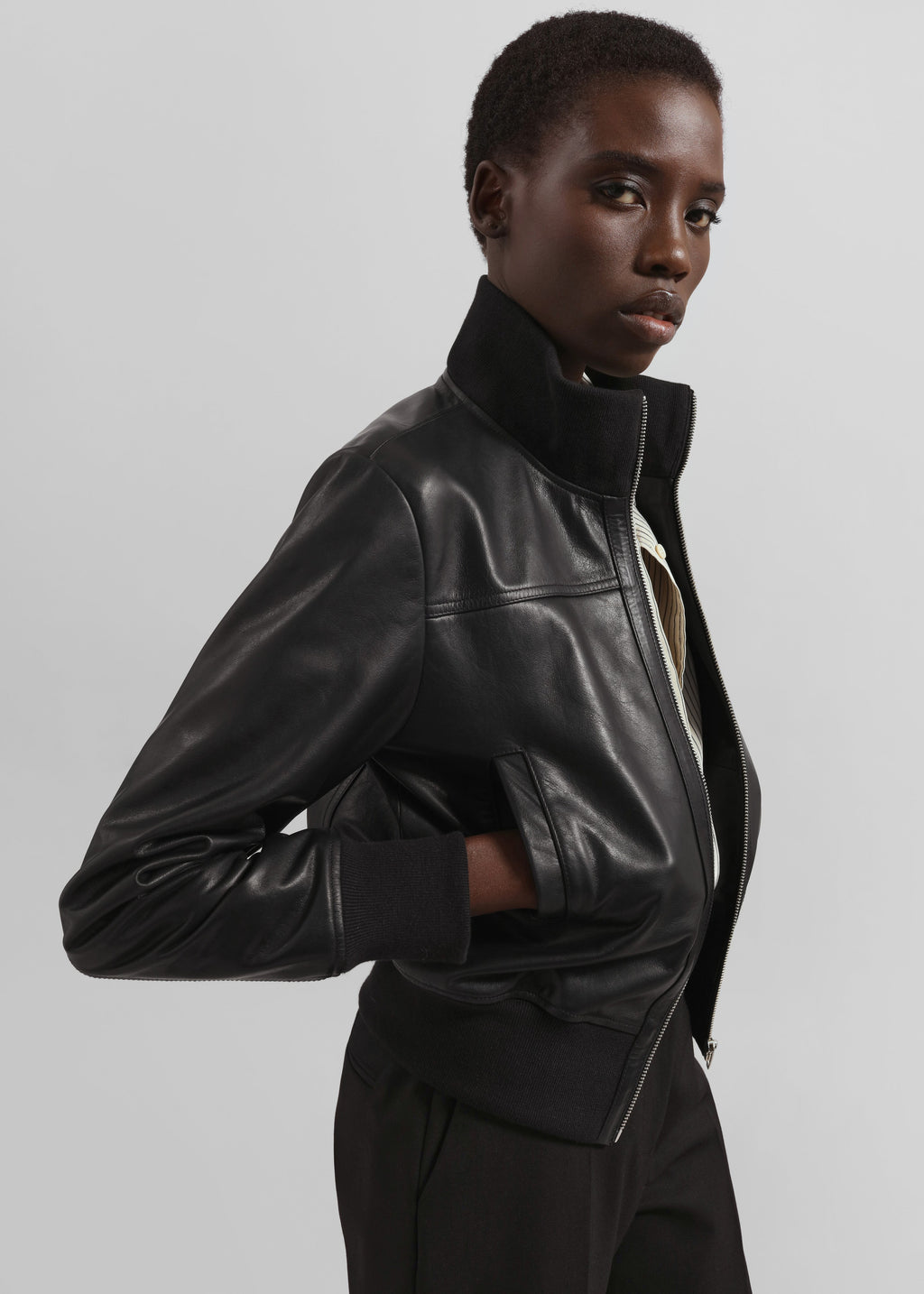 Tobias Leather Jacket - Black