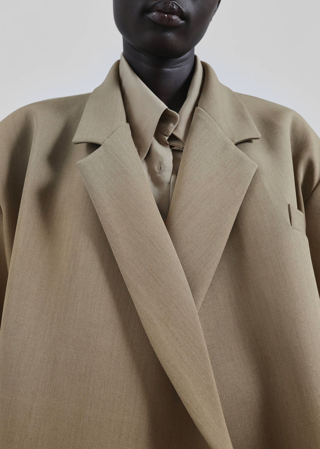 Tolmer Boxy Wrap Blazer - Taupe Melange