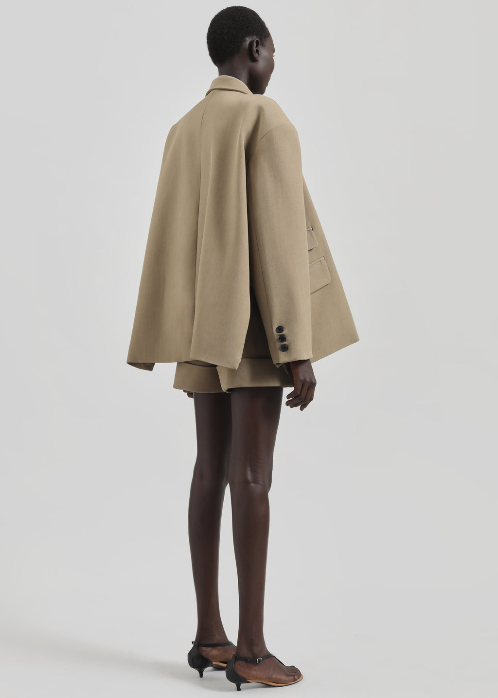 Tolmer Boxy Wrap Blazer - Taupe Melange