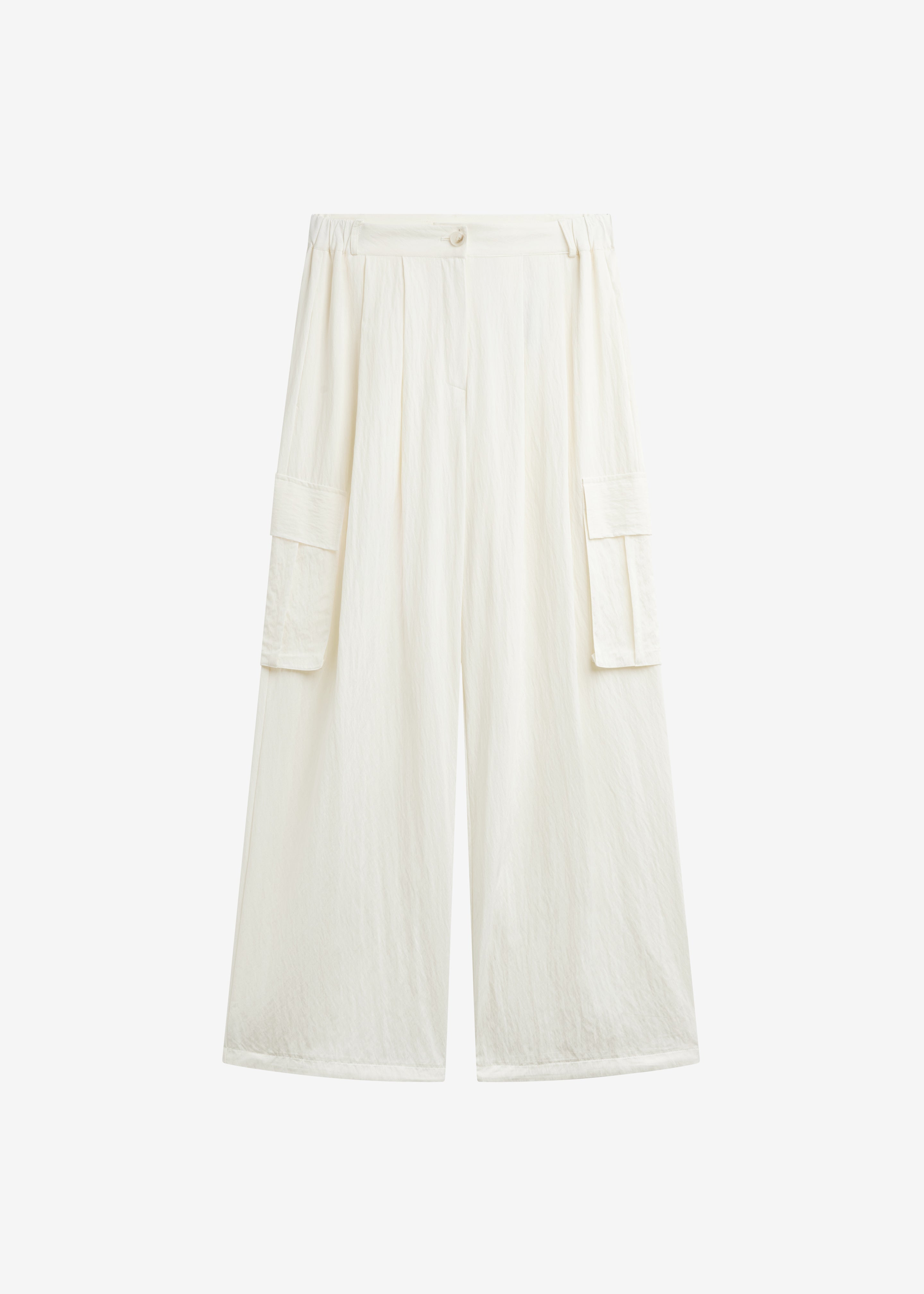 Trevi Textured Cargo Pants - Cream