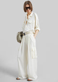 Trevi Textured Cargo Pants - Cream