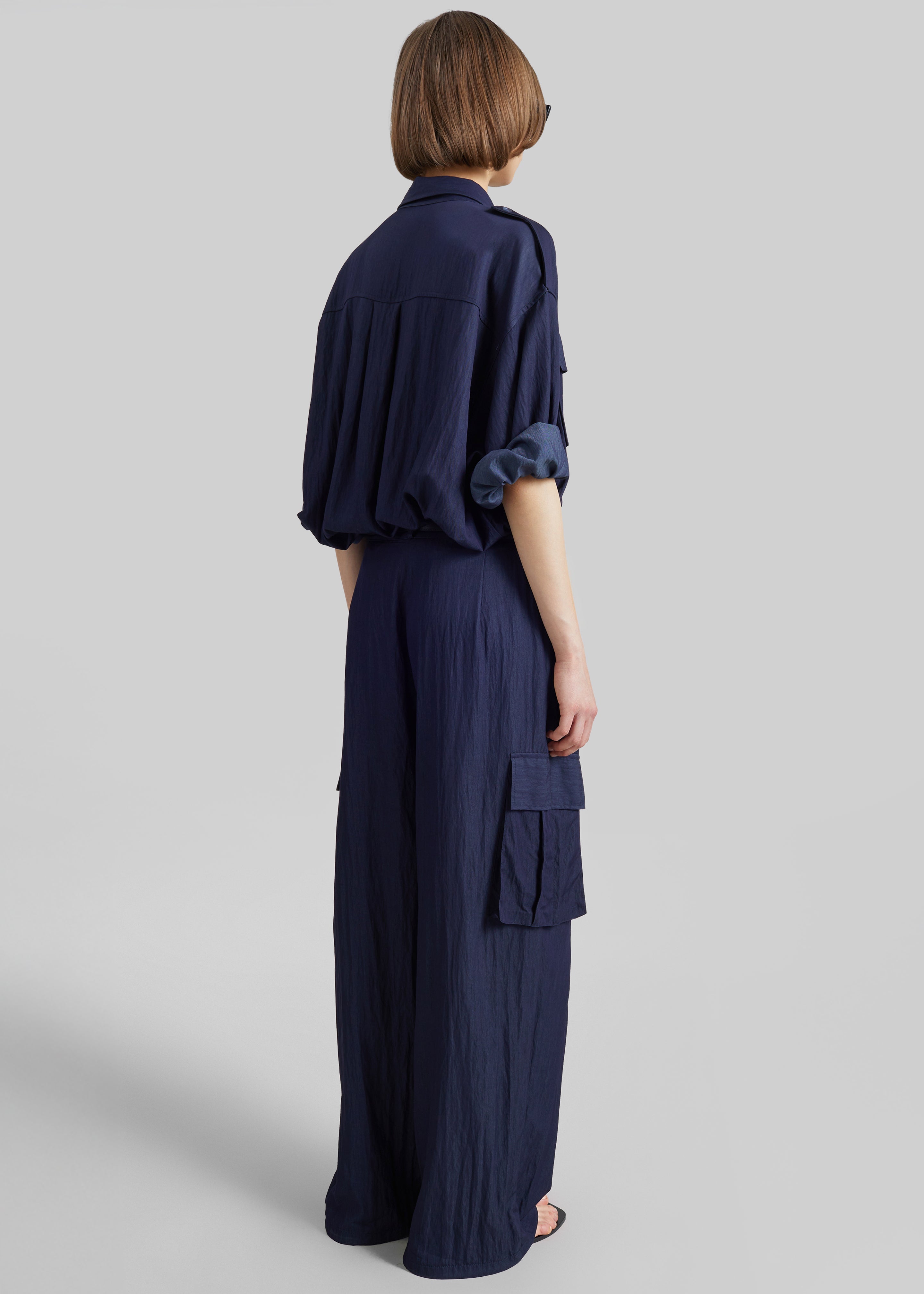 Trevi Textured Cargo Pants - Navy
