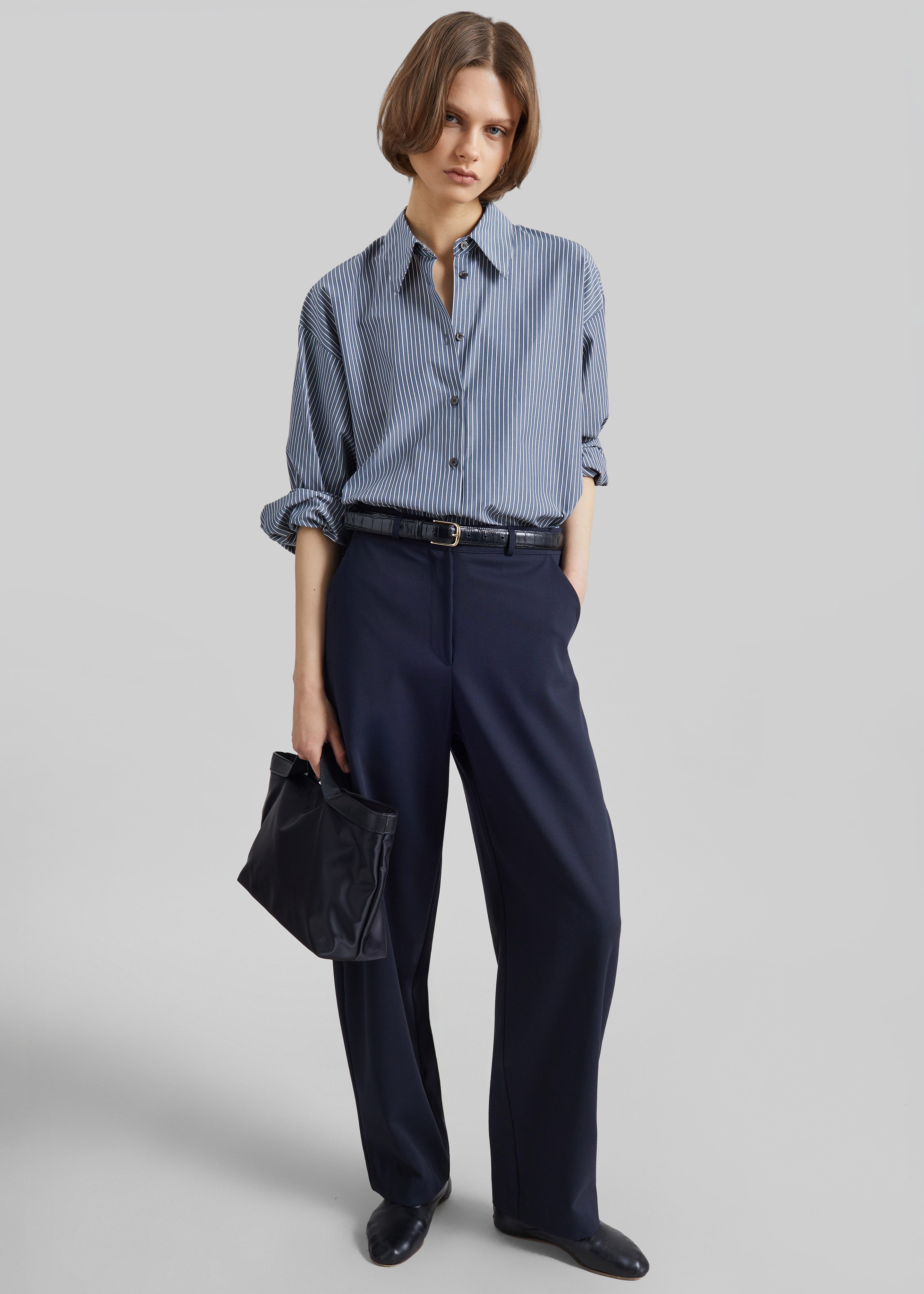 Trofa Curved Trousers - Navy