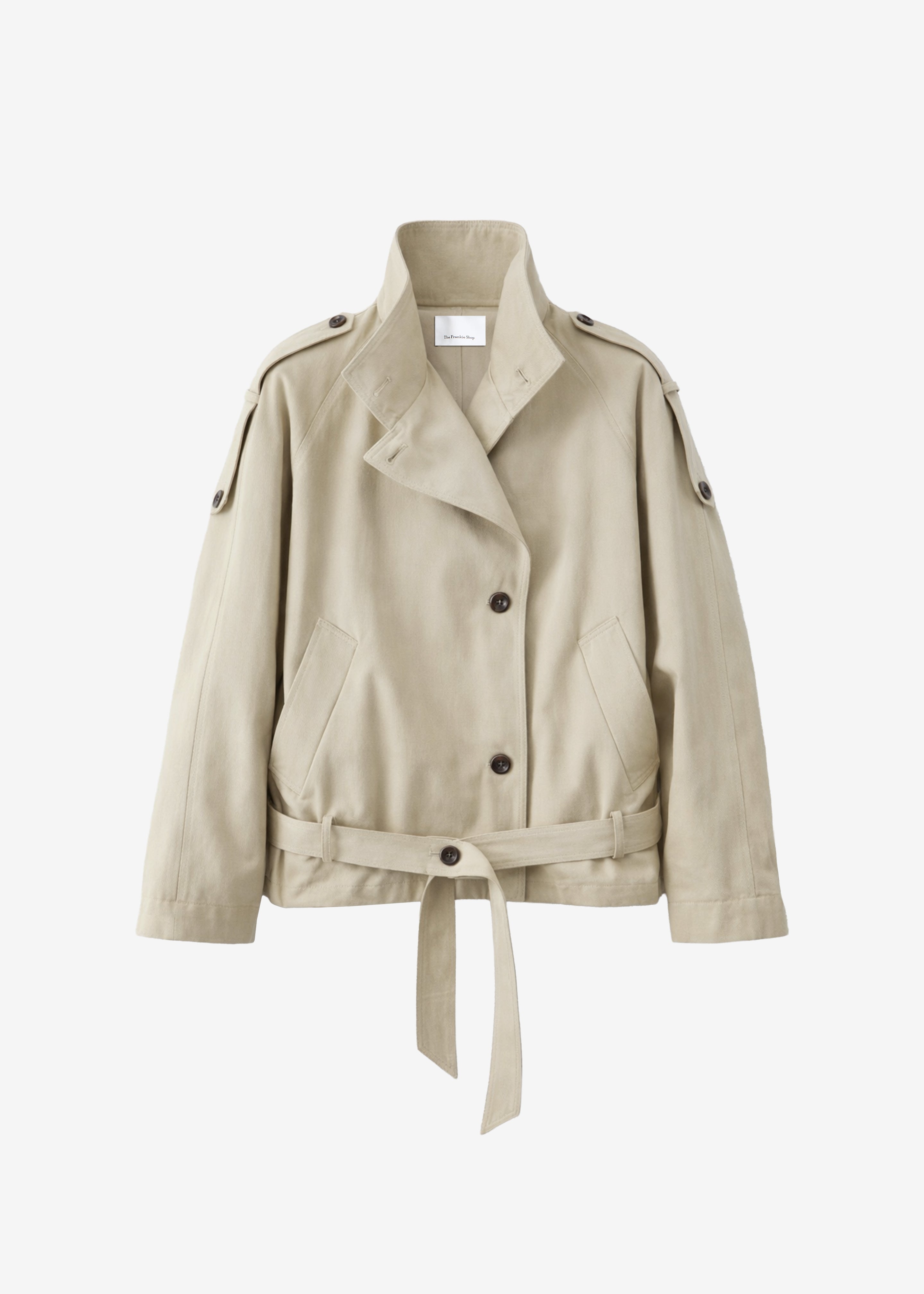 Vallby Belted Short Trench - Beige