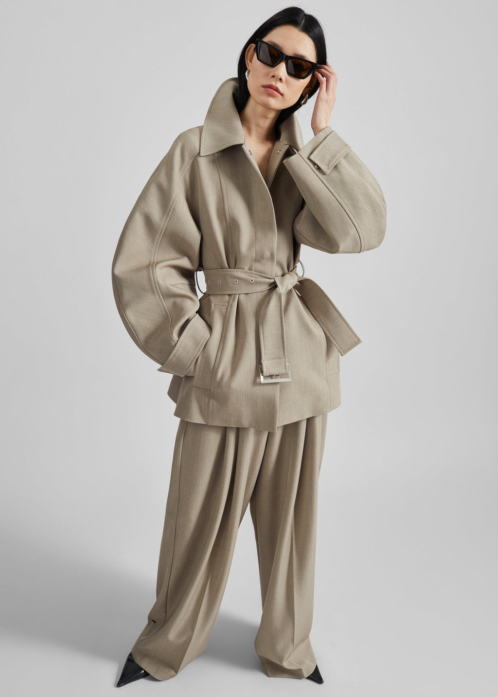 Venlo Pleated Trousers - Beige