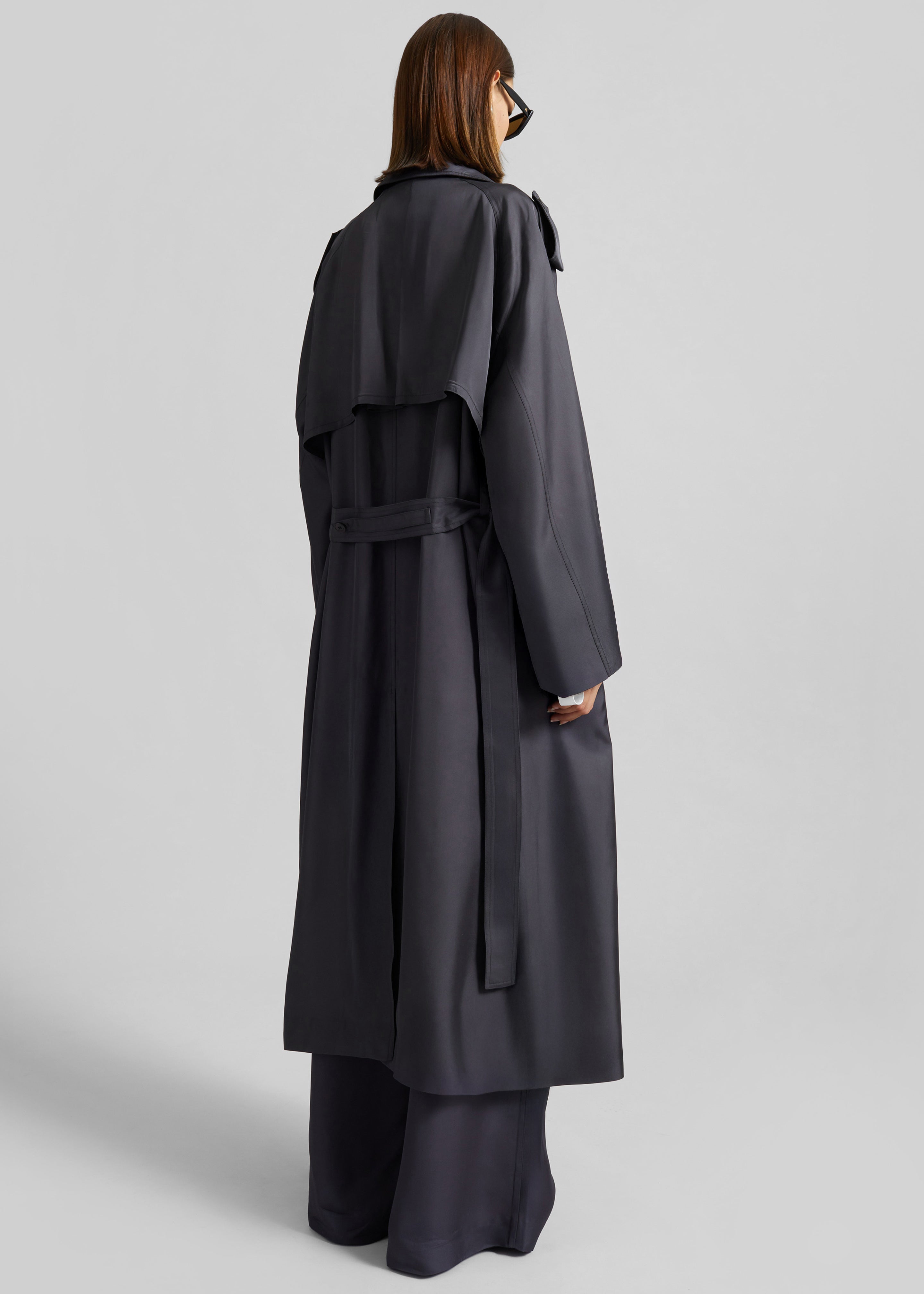 Veyron Silk Trench - Storm Grey