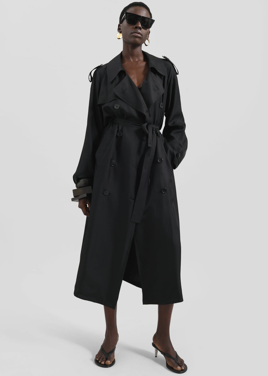 Veyron Silk Trench - Black