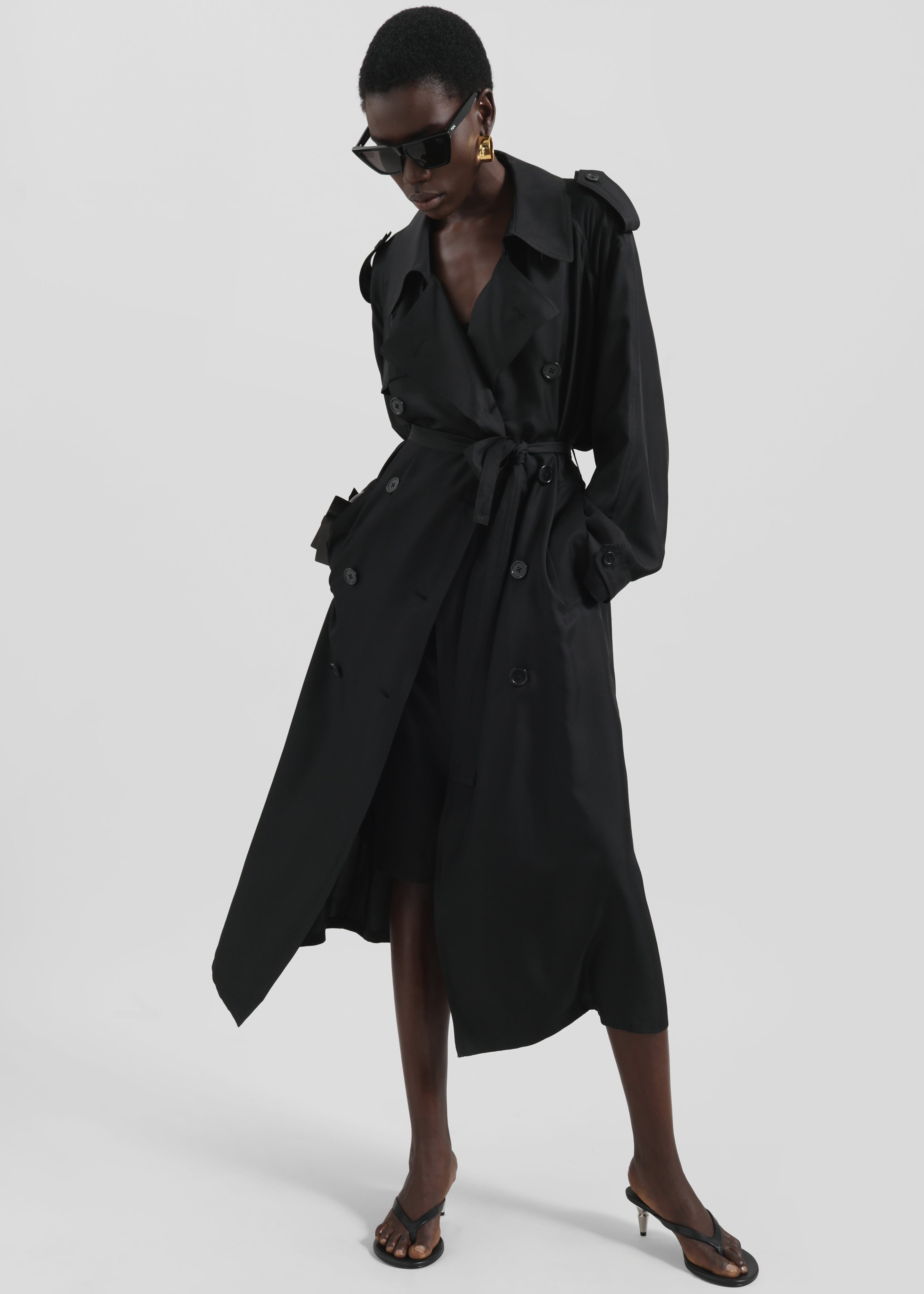 Veyron Silk Trench - Black