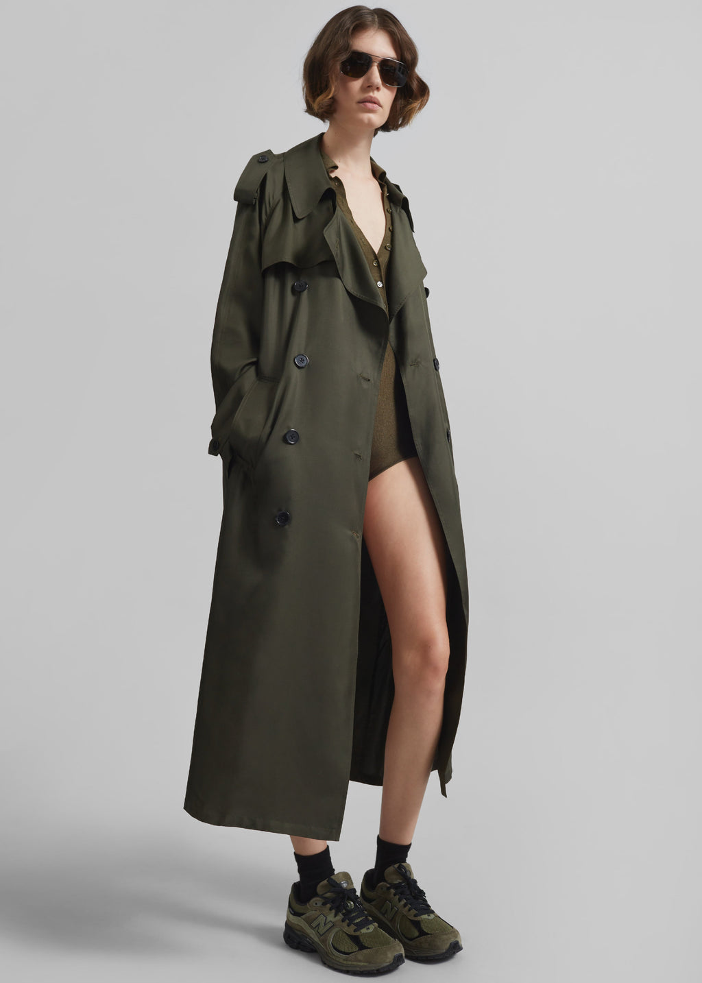 Veyron Silk Trench - Khaki