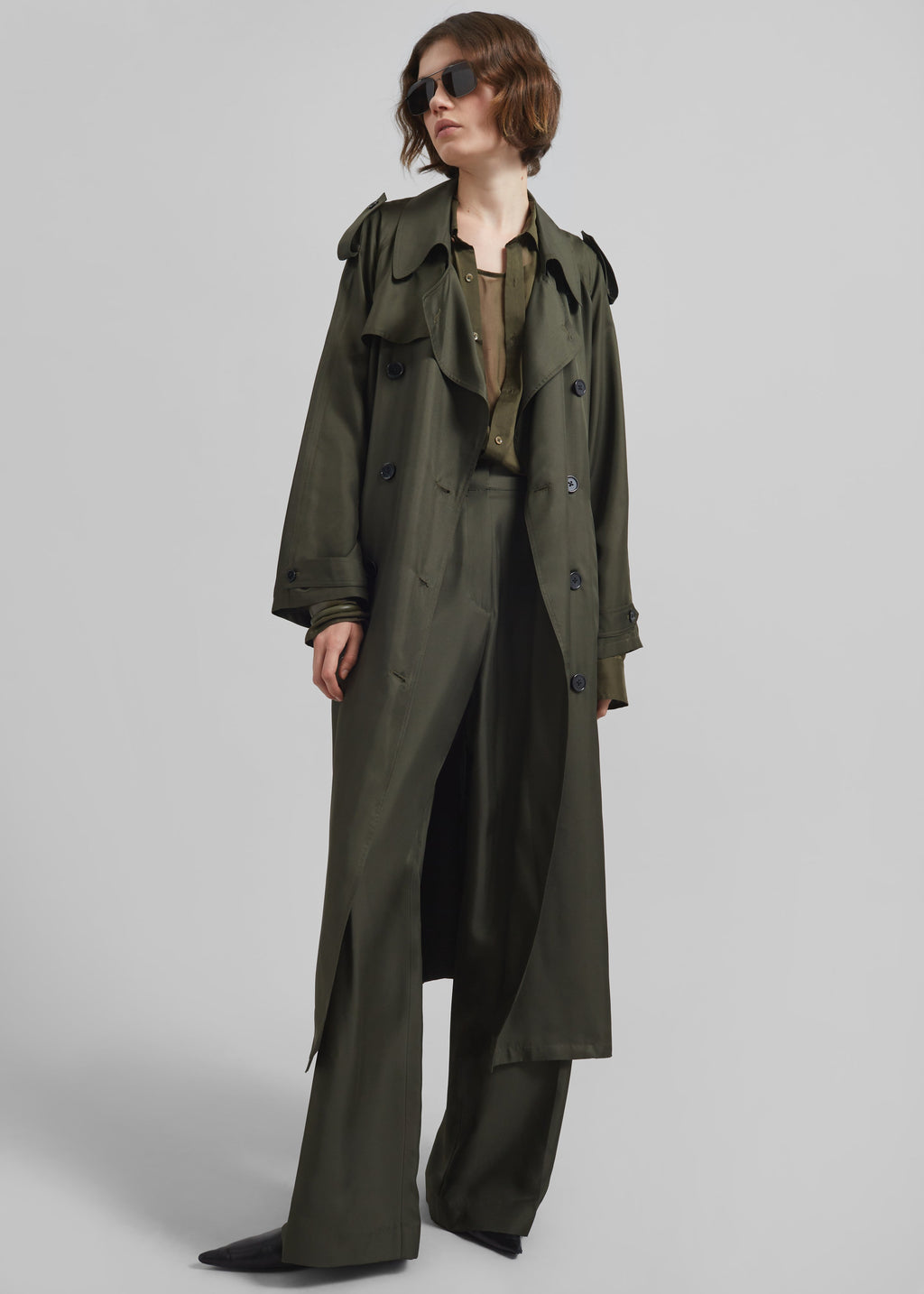 Veyron Silk Trench - Khaki