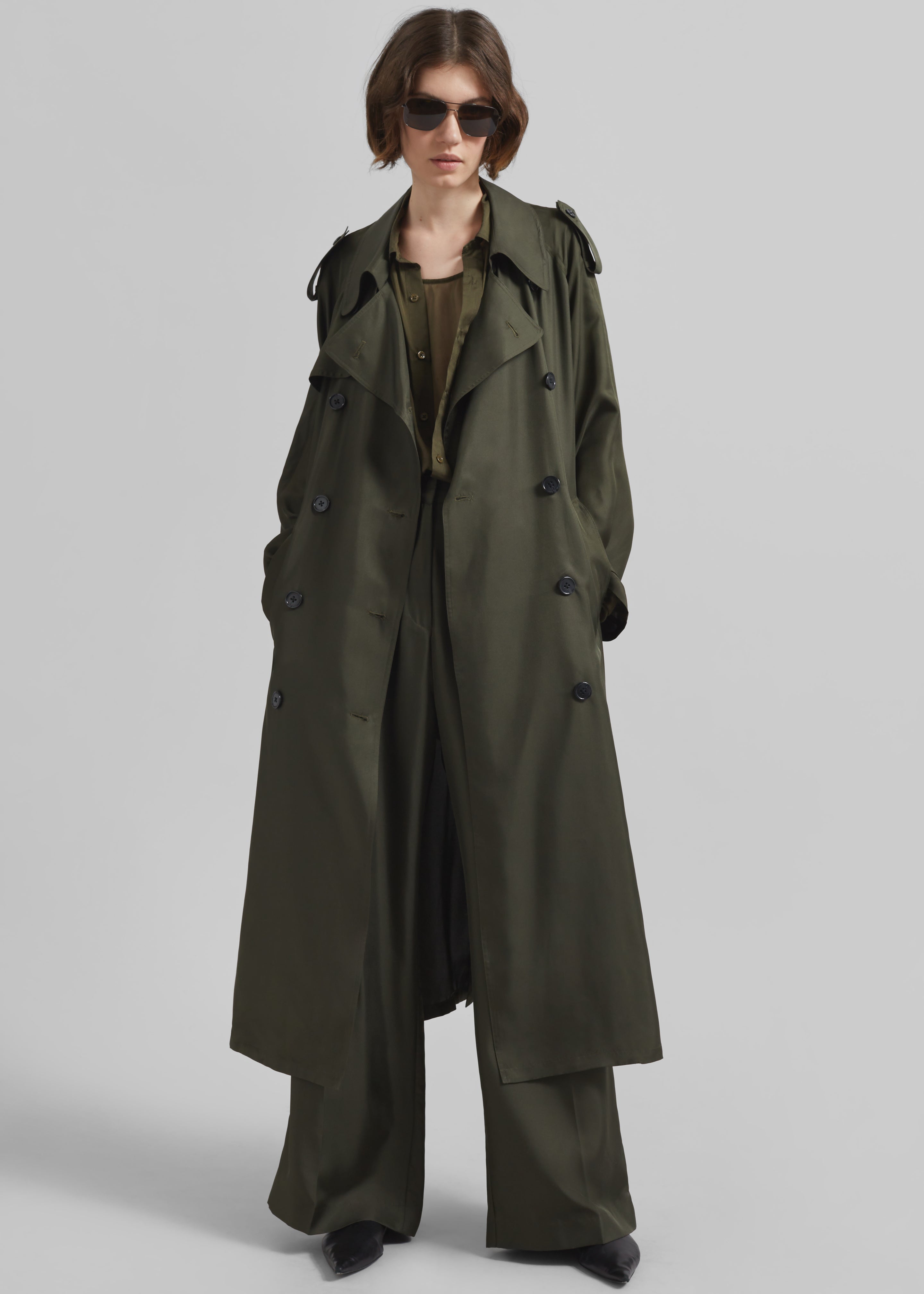Veyron Silk Trench - Khaki