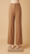 Tailored Wide-Leg Trousers in Sandstone