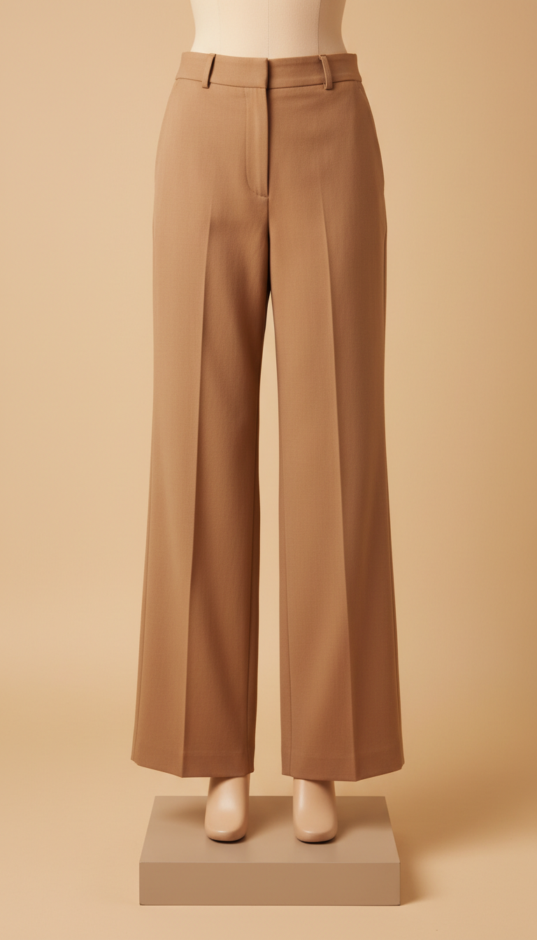 Tailored Wide-Leg Trousers in Sandstone