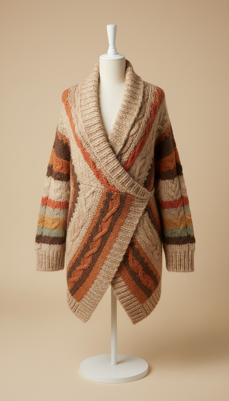 Alpaca Knit Wrap Cardigan