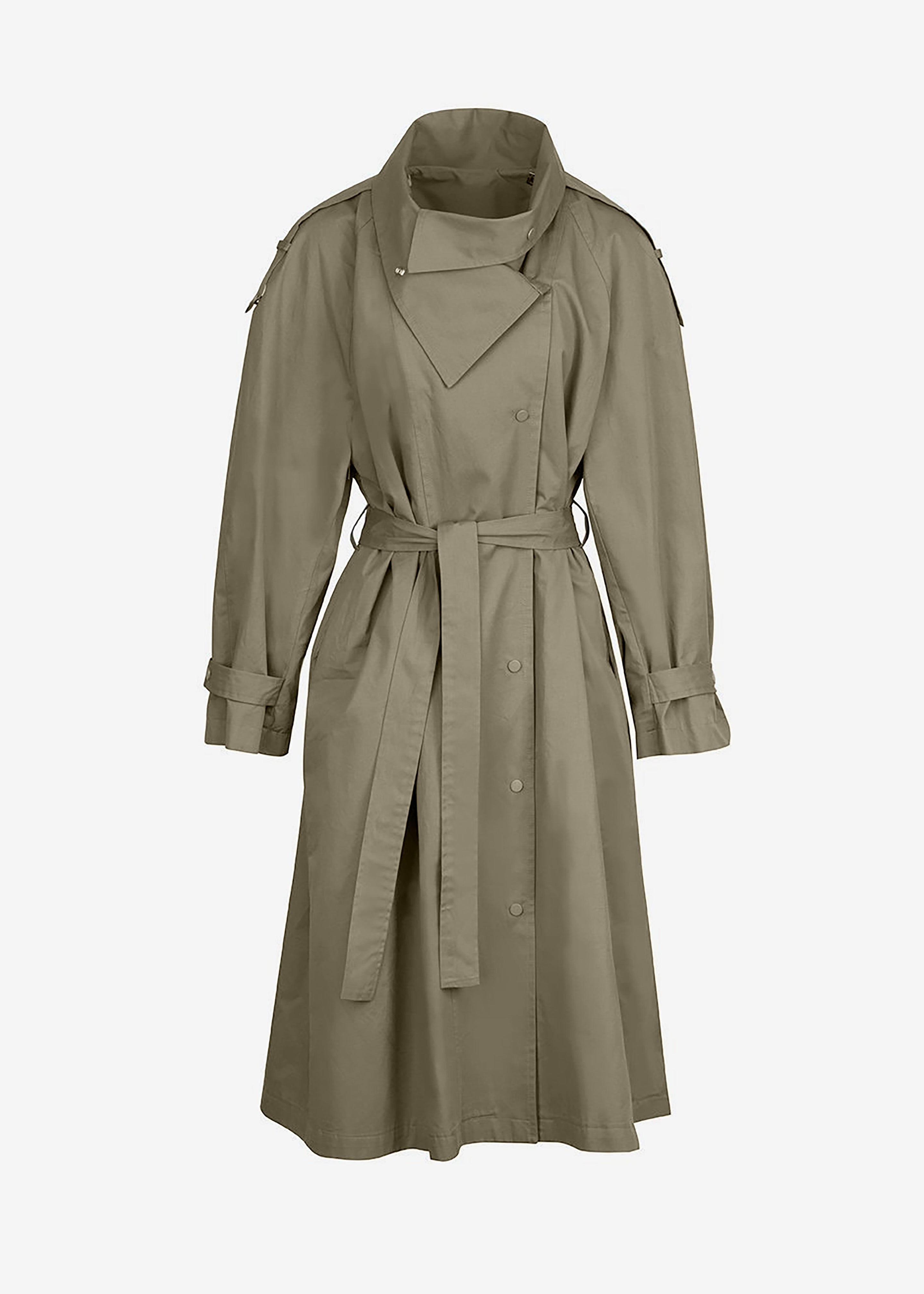 Lottie Wing Collar Trench Coat - Olive
